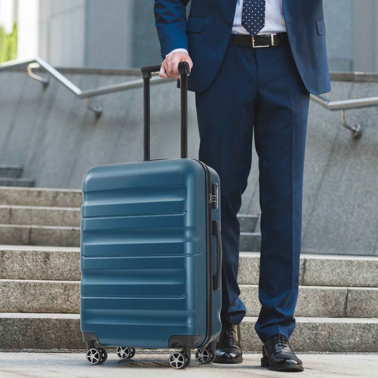 Hardshell ABS Luggage Set - Lightweight & Durable Suitcases with Dual Spinner Wheels, Carry-On & Check-In Sizes for Travel & Business
