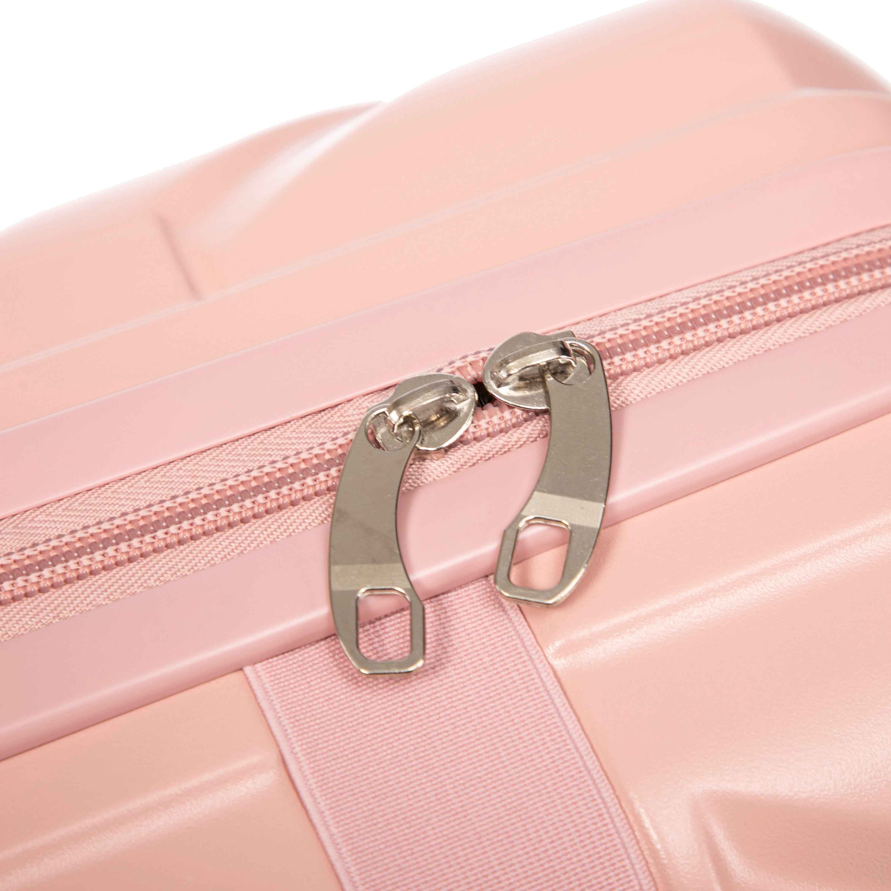 14'/20' 2 pcs/set in ABS Spinner Wheel Luggage, with Combination Lock,14' Cosmetic Case (Pink)