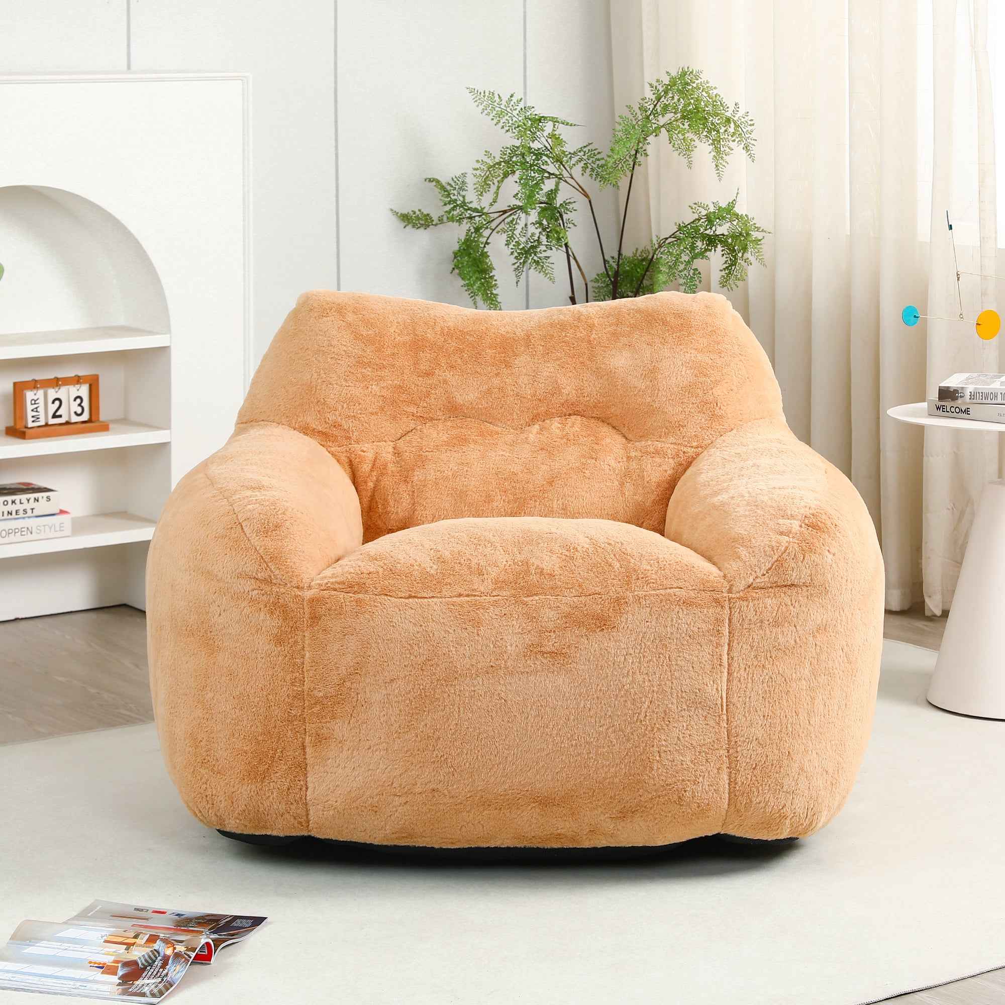 Beanbag Chair, Beanbag Sofa Chair with Armrests Stuffed High-Density Foam, Lazy Sofa Comfy Chairs Beanbag Chair for Adults in Living Room, Bedroom Reading