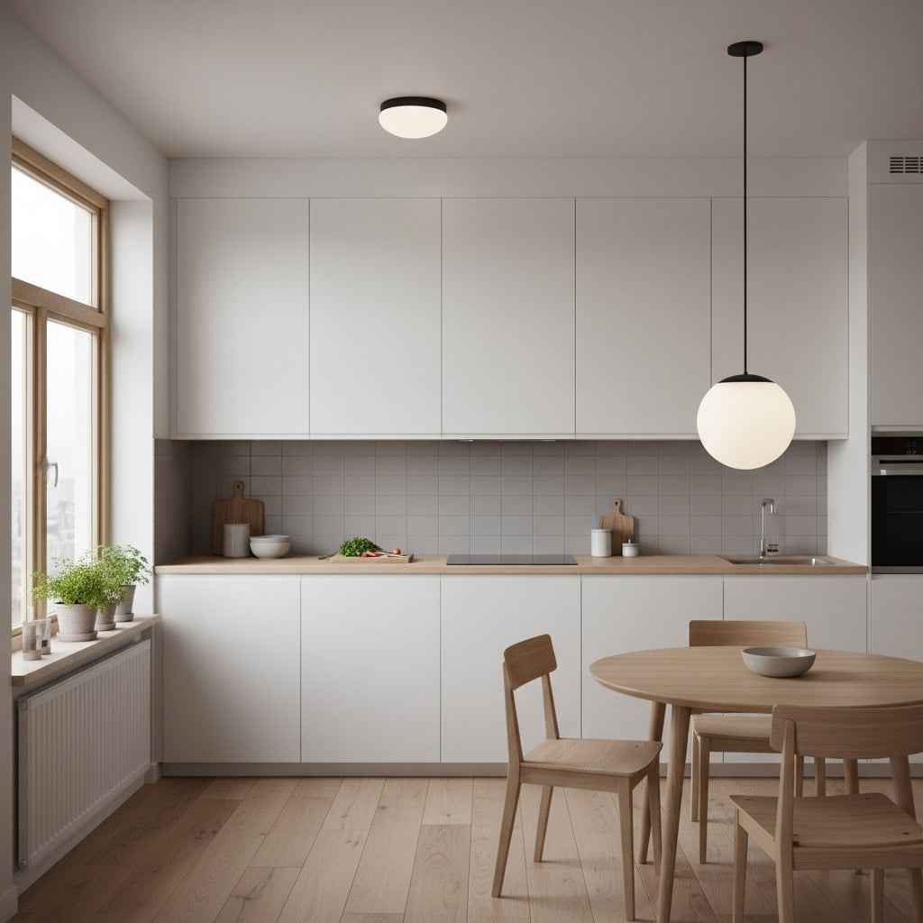 10 inch Diameter Etched White Glass Globe Integrated LED Pendant