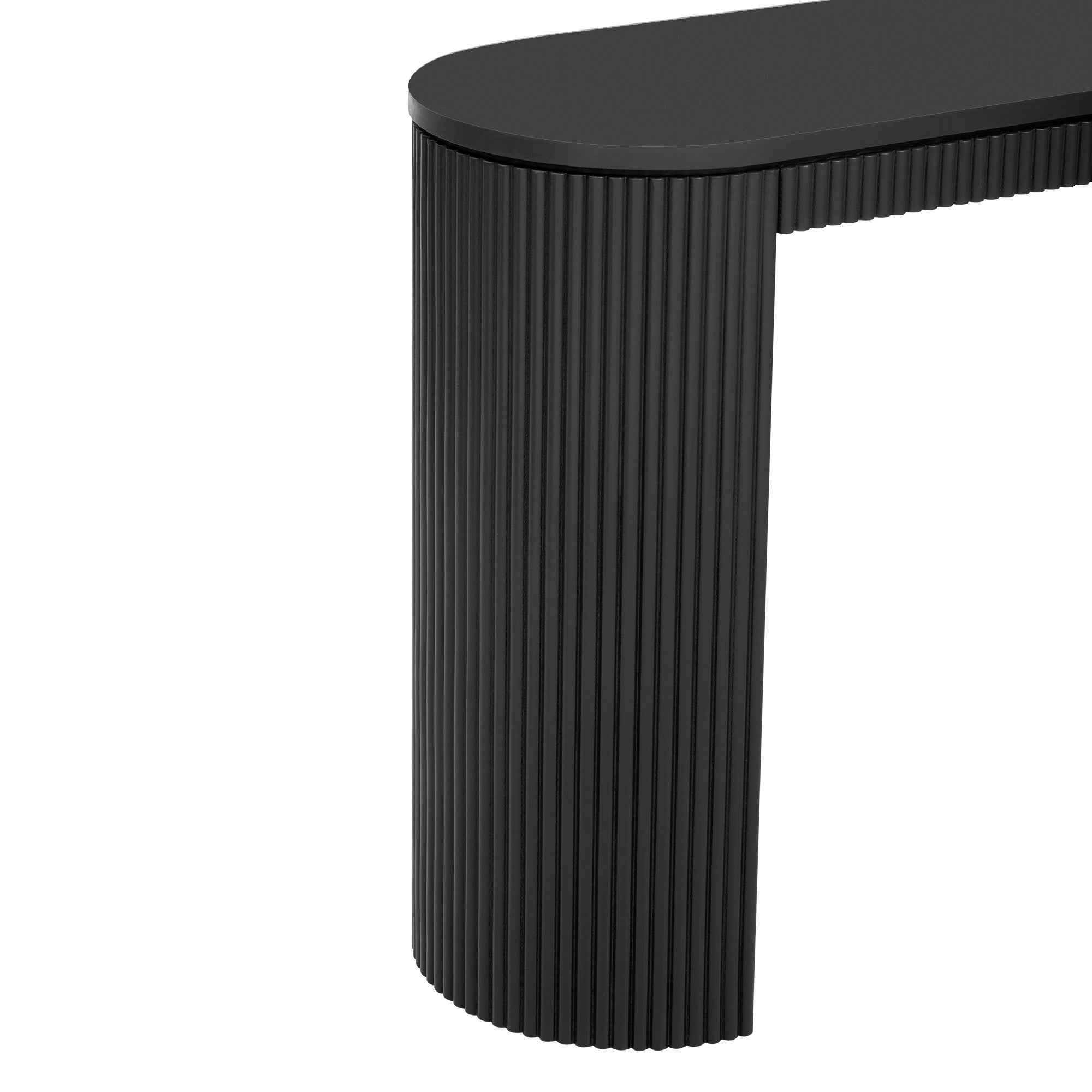 U_STYLE  Curved Design Console Table with Unique Vertical Stripe Design ,Suitable for Living Room,Study and Entrance