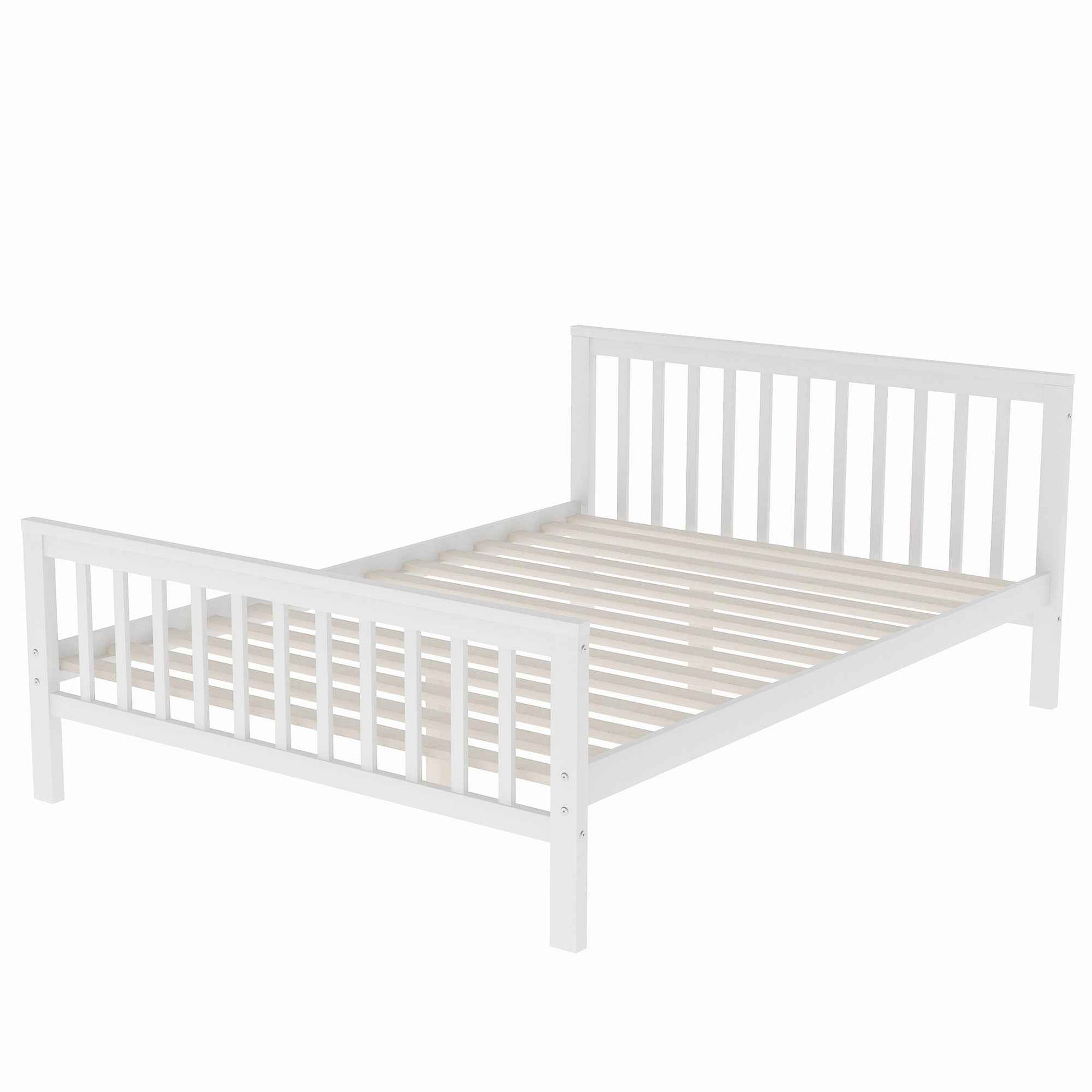 White Twin over Full Loft Bed with Staircase and Storage, Pine Wood + MDF, 97.2''L x 78.4''W x 61.4''H