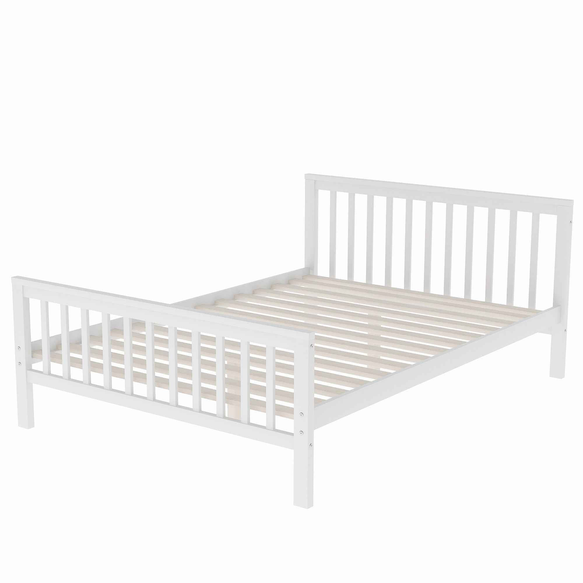White Twin over Full Loft Bed with Staircase and Storage, Pine Wood + MDF, 97.2''L x 78.4''W x 61.4''H