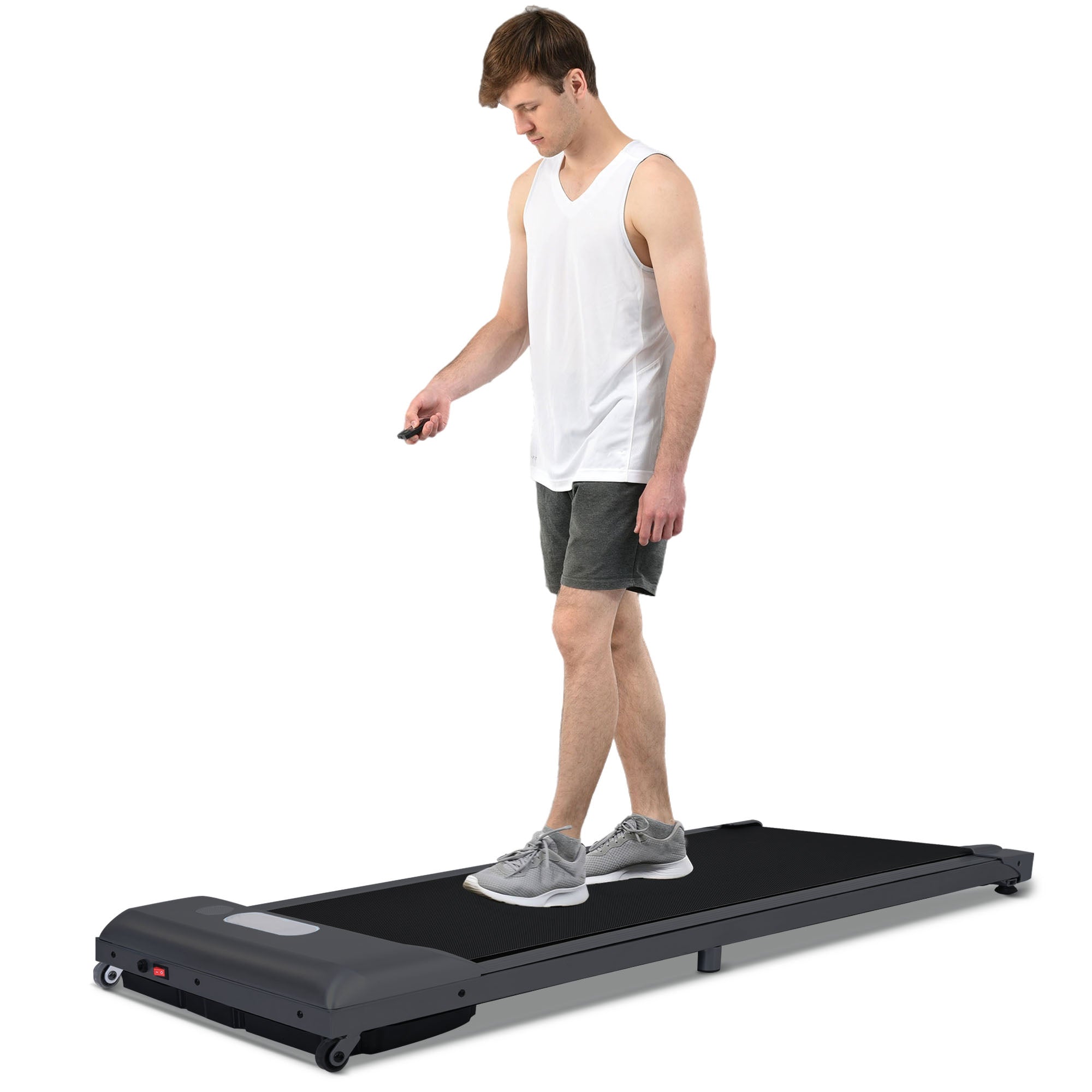 2 in 1 Under Desk Electric Treadmill 2.5HP, Remote Control, Display, Walking Jogging Running Machine Fitness Equipment for Home Gym Office