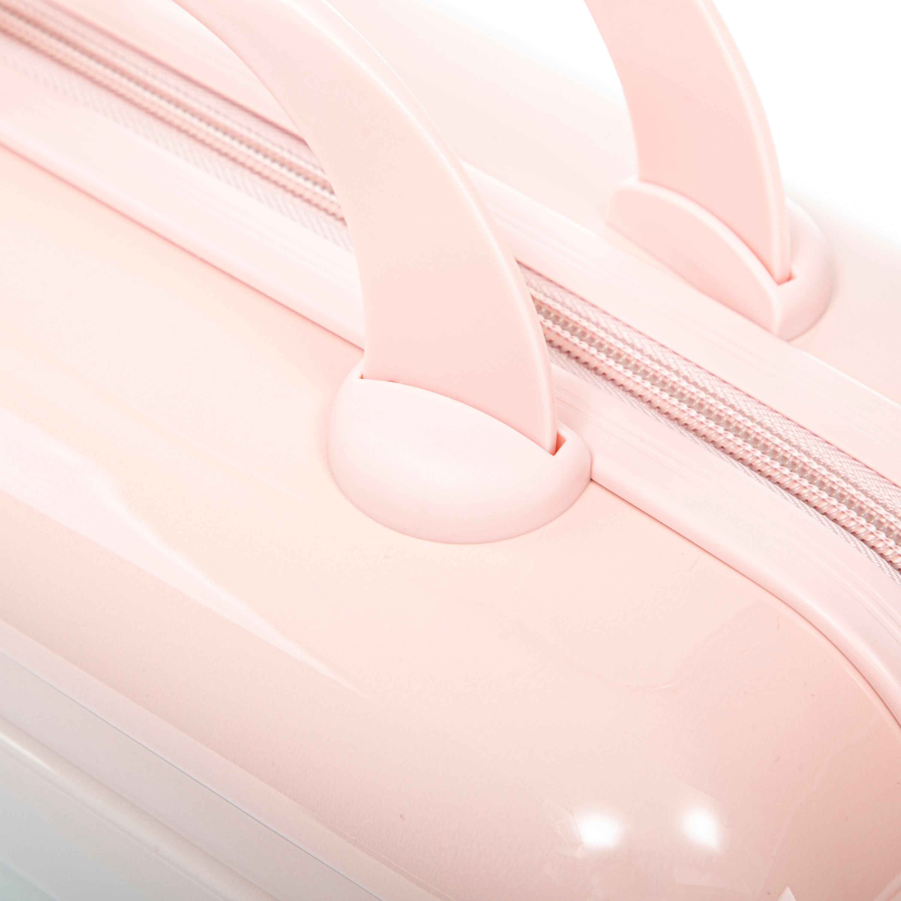 14'/20' 2 pcs/set in PC Spinner Wheel Luggage, Carry on Suitcase, With Gradient Color and Combination Lock(Blue+Pink)