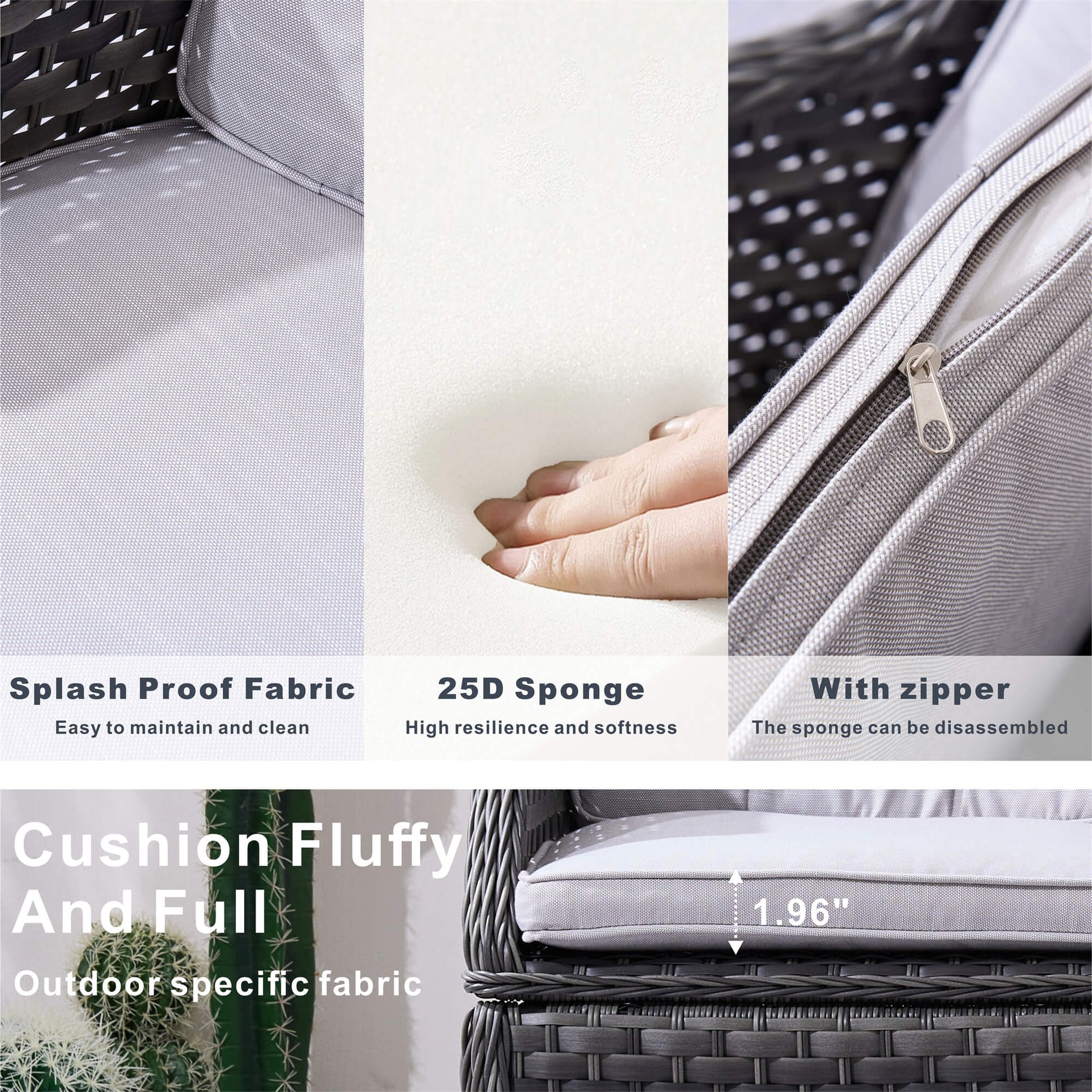 6-Seater Outdoor Rectangular Wicker Dining Set (PAD-1712+010) - Abrihome