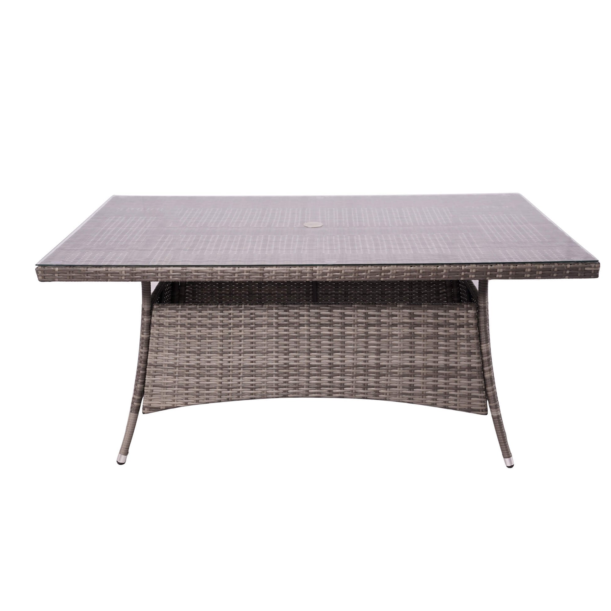 6-Seater Outdoor Rectangular Wicker Dining Set (PAD-1712+010) - Abrihome