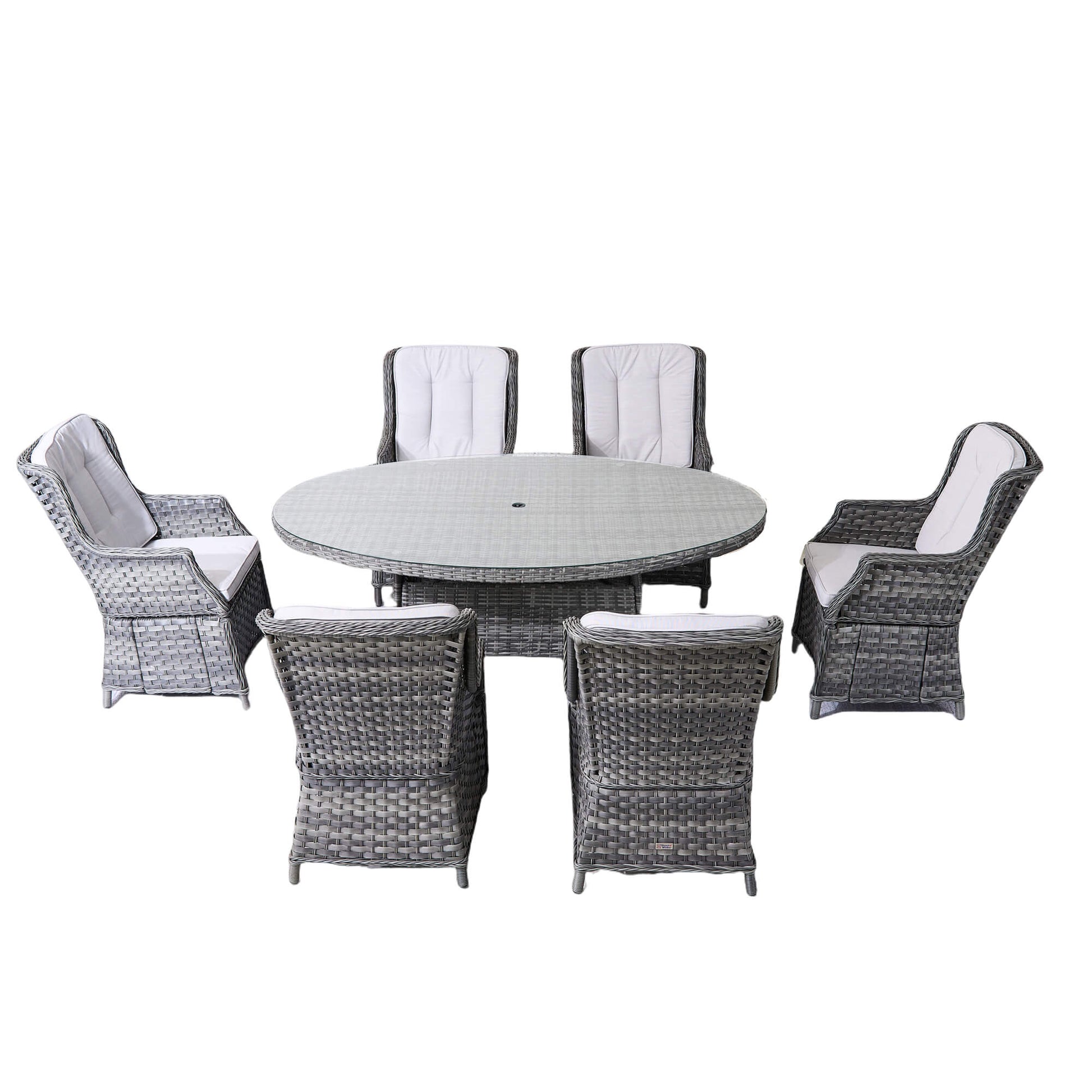 7-Piece Outdoor Dining Set with Oval Table(PAD-1713+010) - Abrihome