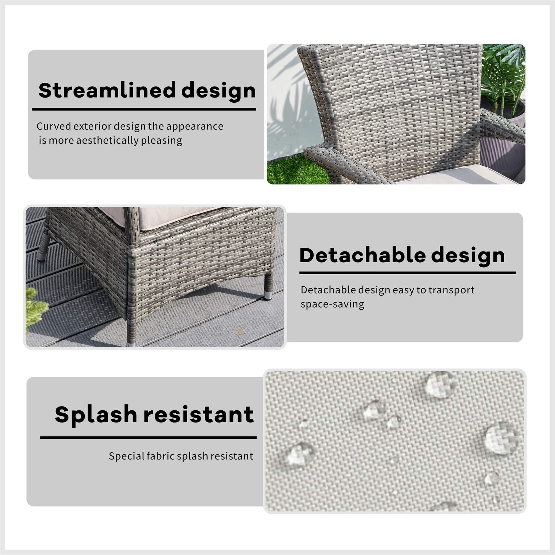 7-Piece Outdoor Wicker Dining Set with Oval Table(PAD-1713+1122) - Abrihome