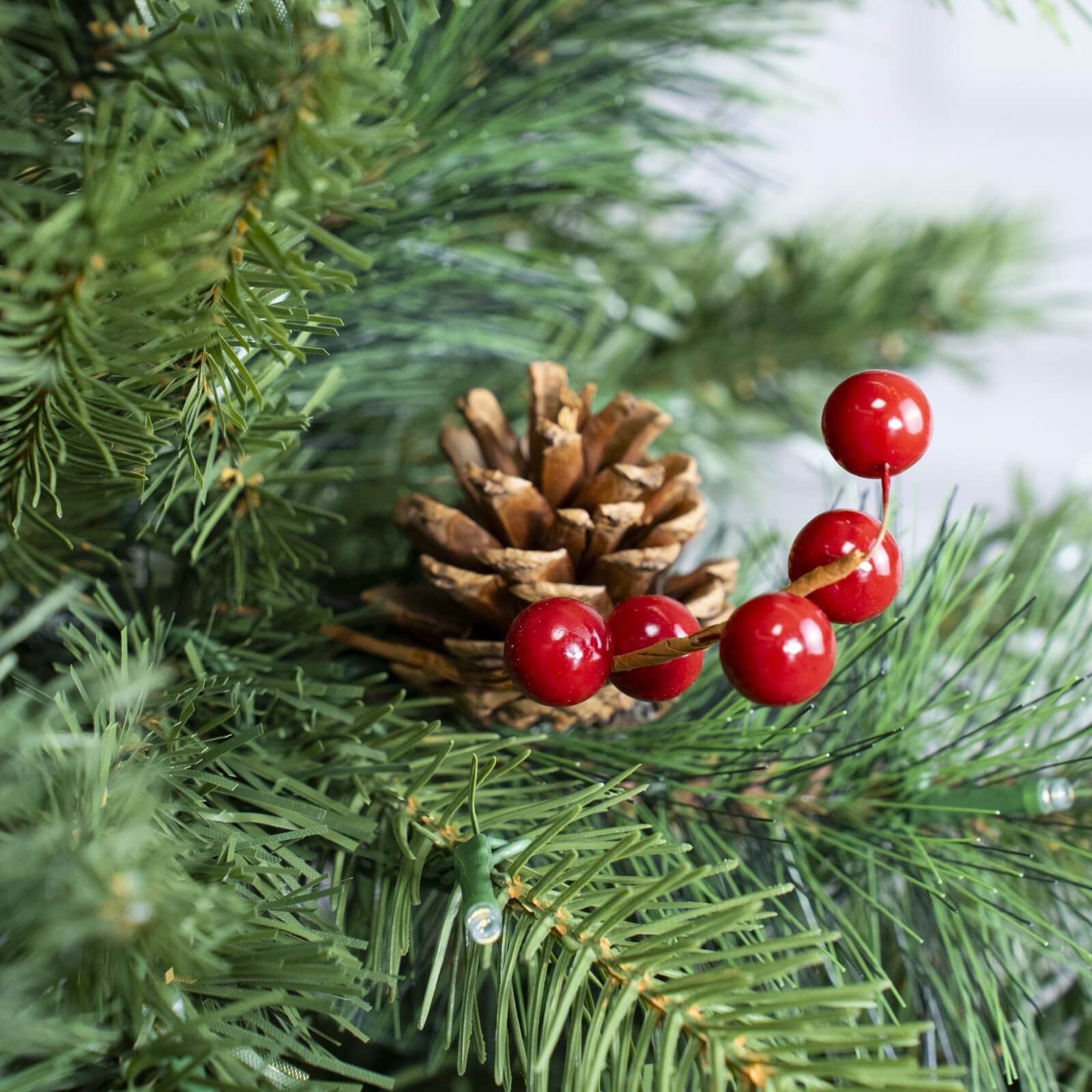 6FT Premium Artificial Christmas Tree with Pinecones(PJT-2502-6FT) - Abrihome