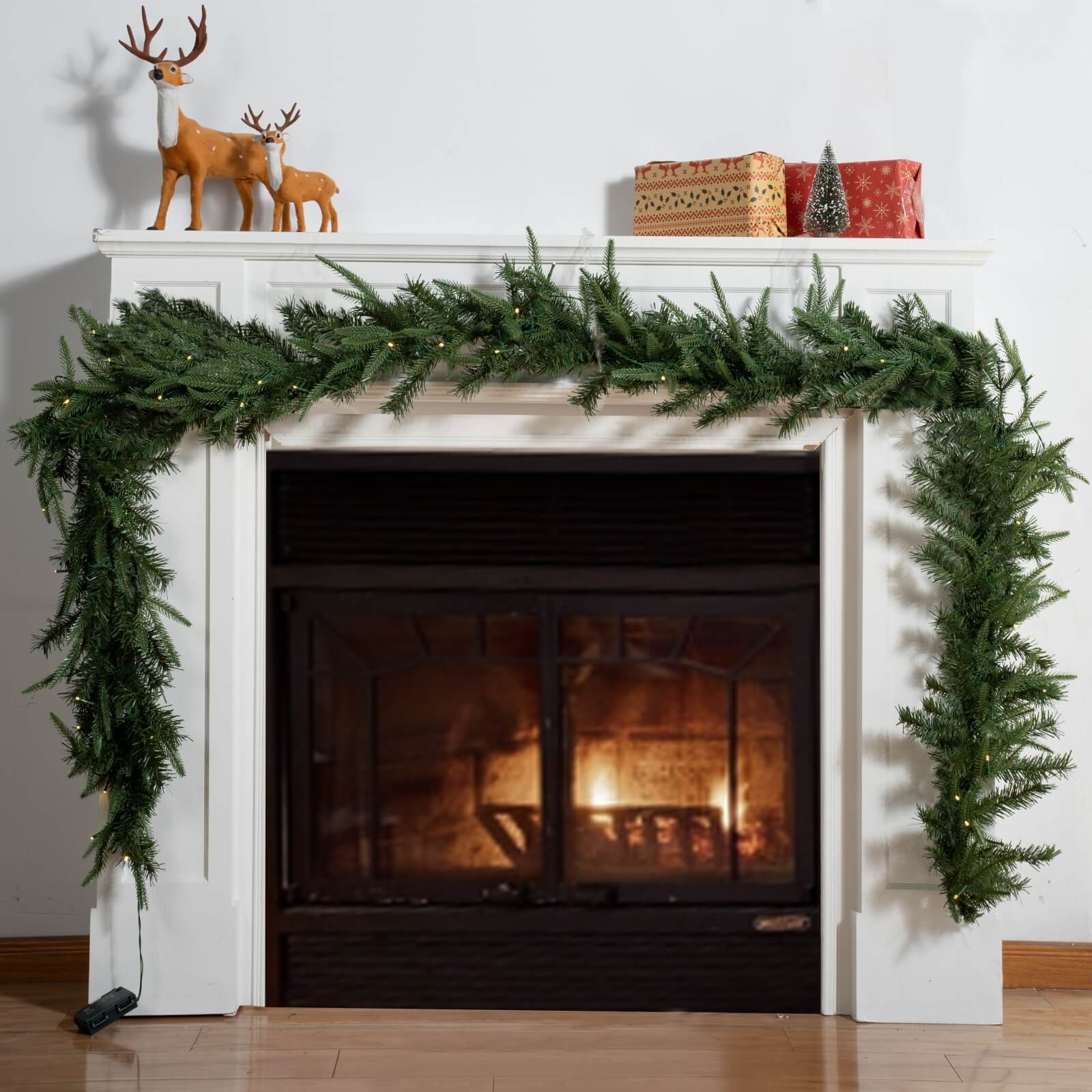 Pine Needle Garland with Optional Warm White LED Lights(PJG-2513) - Abrihome