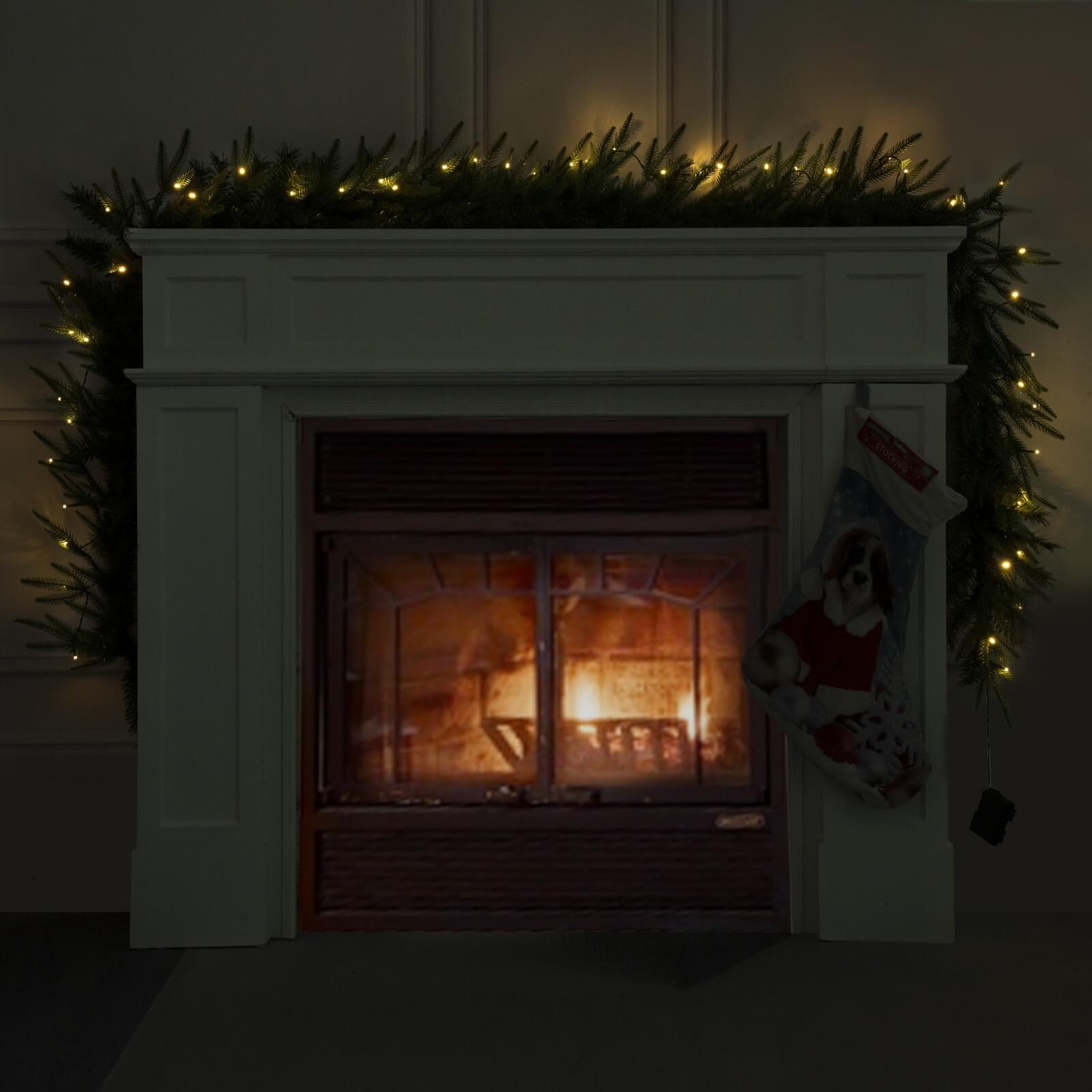 Pine Needle Garland with Optional Warm White LED Lights(PJG-2513) - Abrihome