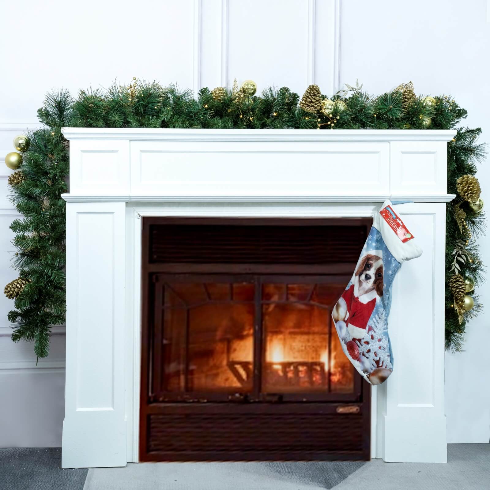 Holiday Pine Garland with Gold Details & Warm White LEDs(PJG-2511) - Abrihome