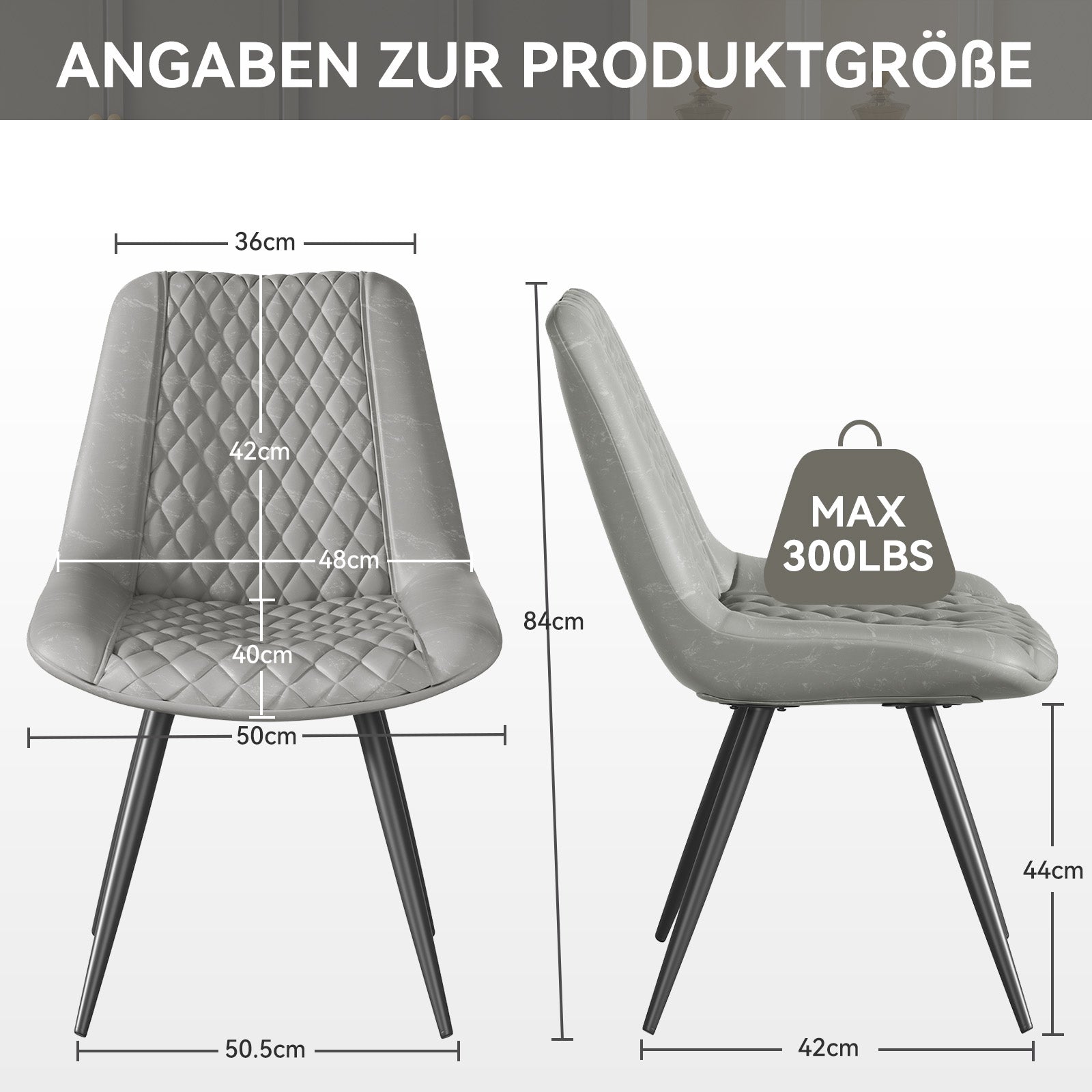 Ergonomic Dining Chair – 300 lbs Weight Capacity, Sturdy and Stable, Stylish and Comfortable, Easy to Assemble