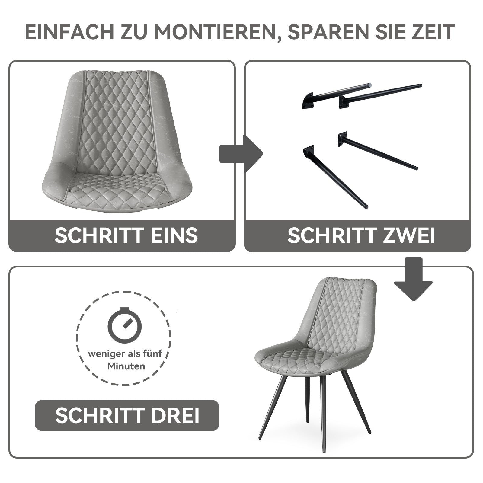 Ergonomic Dining Chair – 300 lbs Weight Capacity, Sturdy and Stable, Stylish and Comfortable, Easy to Assemble