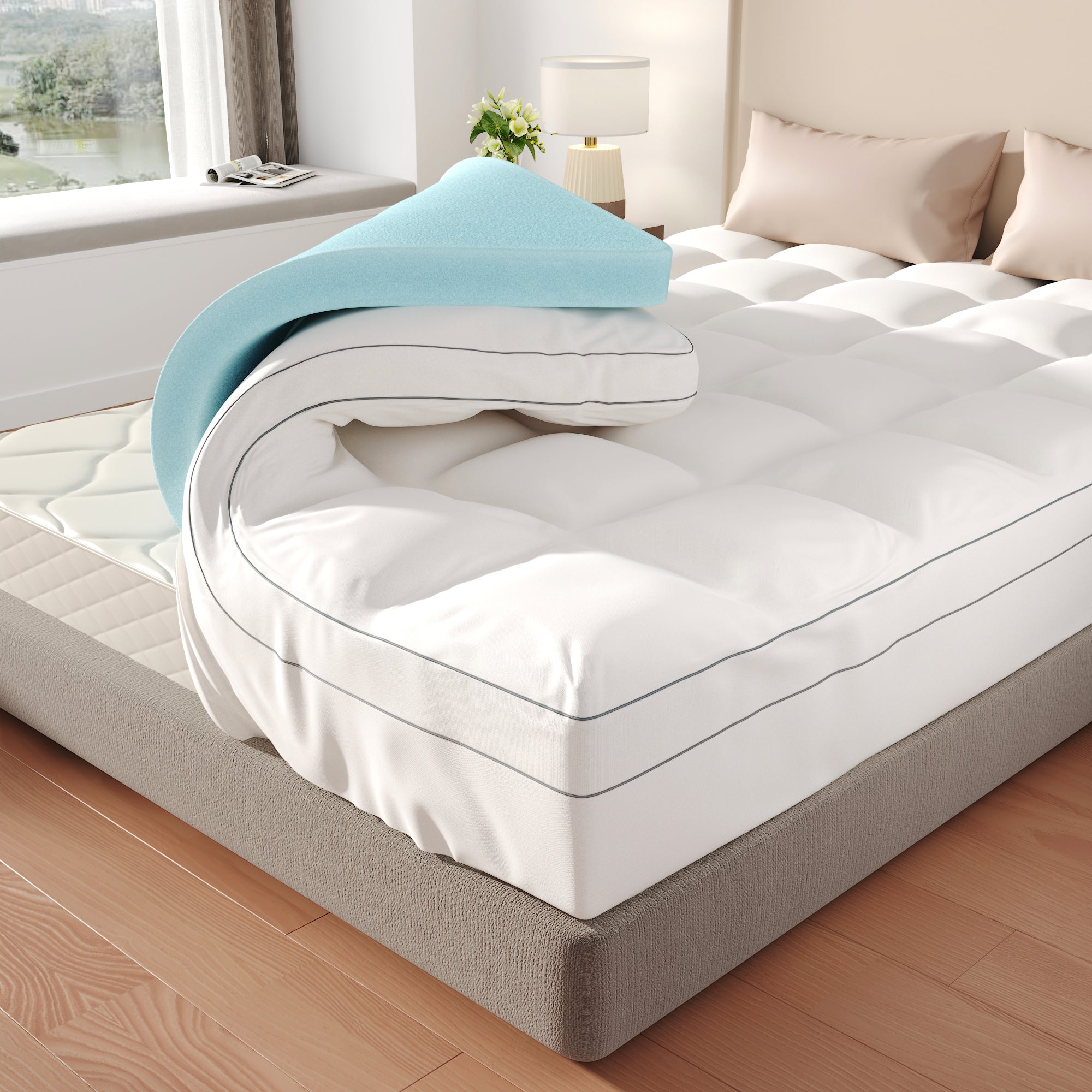 High-Elastic 4-Inch Thick White Mattress – Soft, Comfortable, and Stylish Design for Superior Comfort