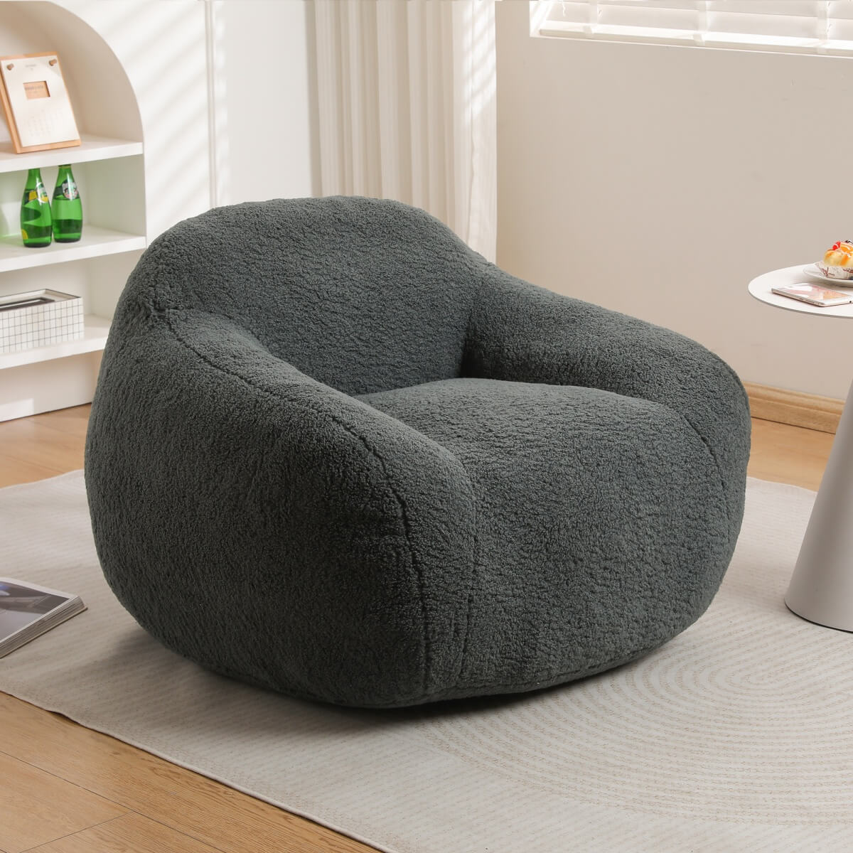 Bean Bag Chair for Adults, Memory Foam Bean Bag Sofa with Armrests