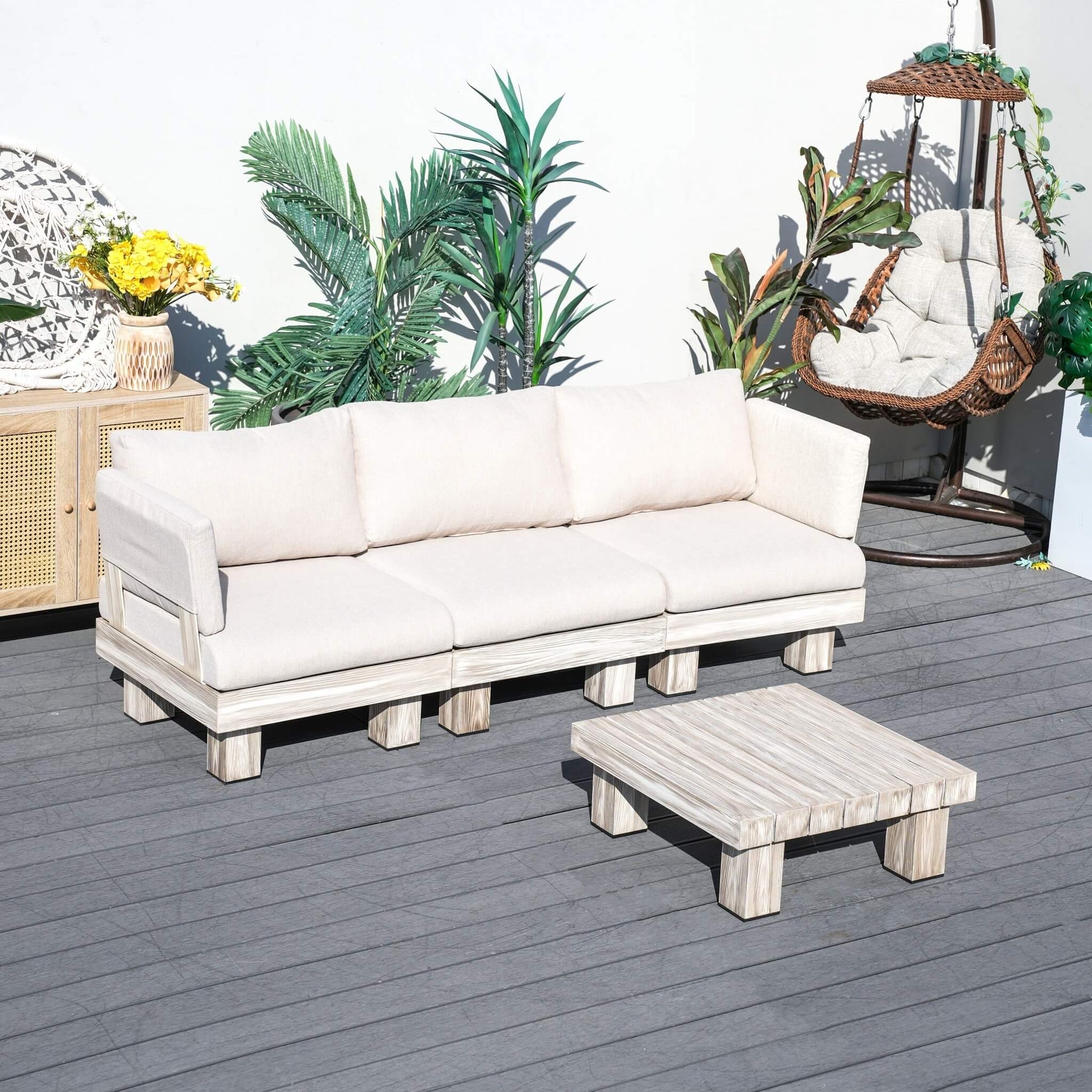 3-Seat Outdoor Patio Sofa Set (PAS-2510-3S-SET) - Abrihome