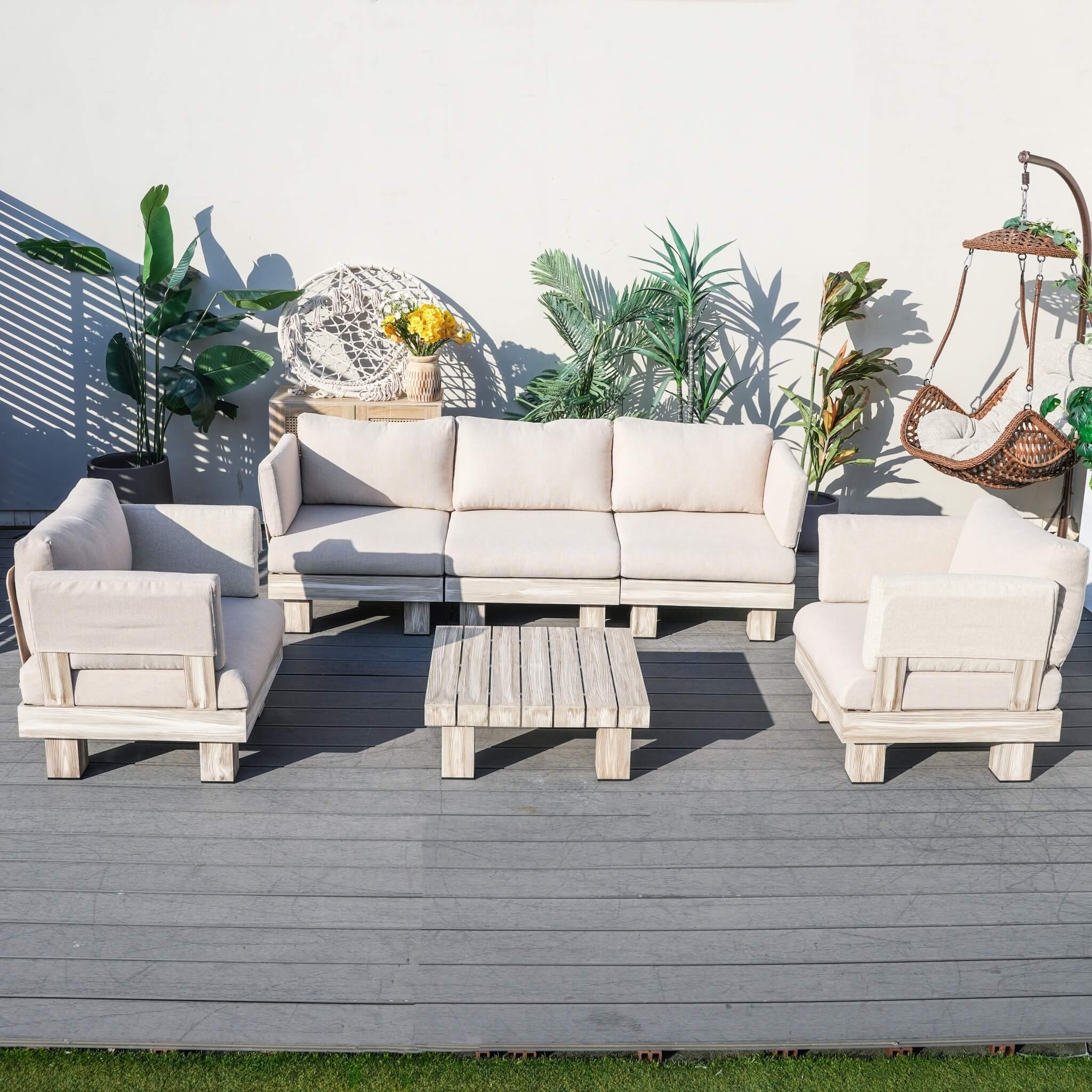 5-Seat Outdoor Patio Sofa Set (PAS-2510-5S-SET) - Abrihome