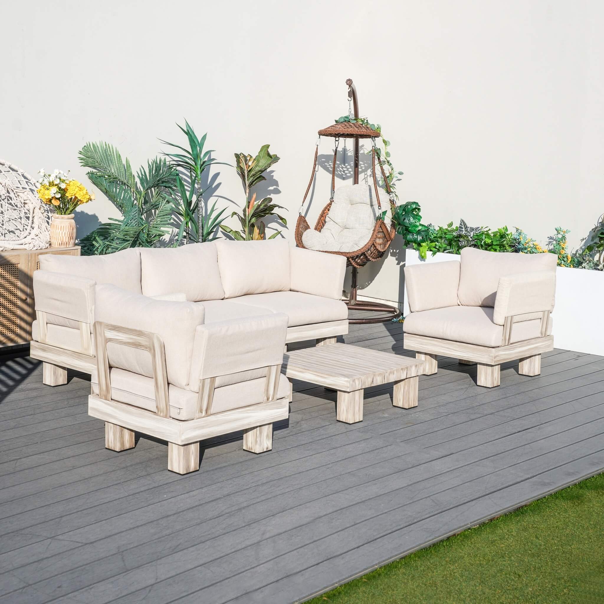 5-Seat Outdoor Patio Sofa Set (PAS-2510-5S-SET) - Abrihome