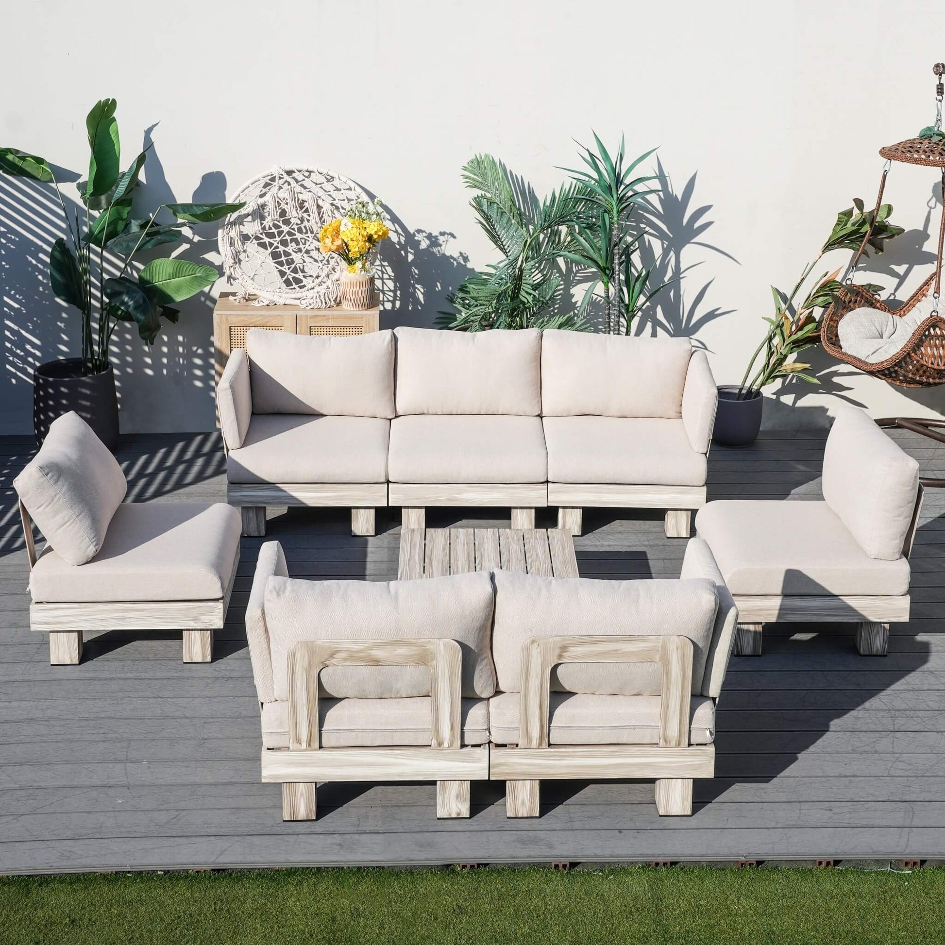 7-Seat Outdoor Patio Sofa Set (PAS-2510-7S-SET) - Abrihome