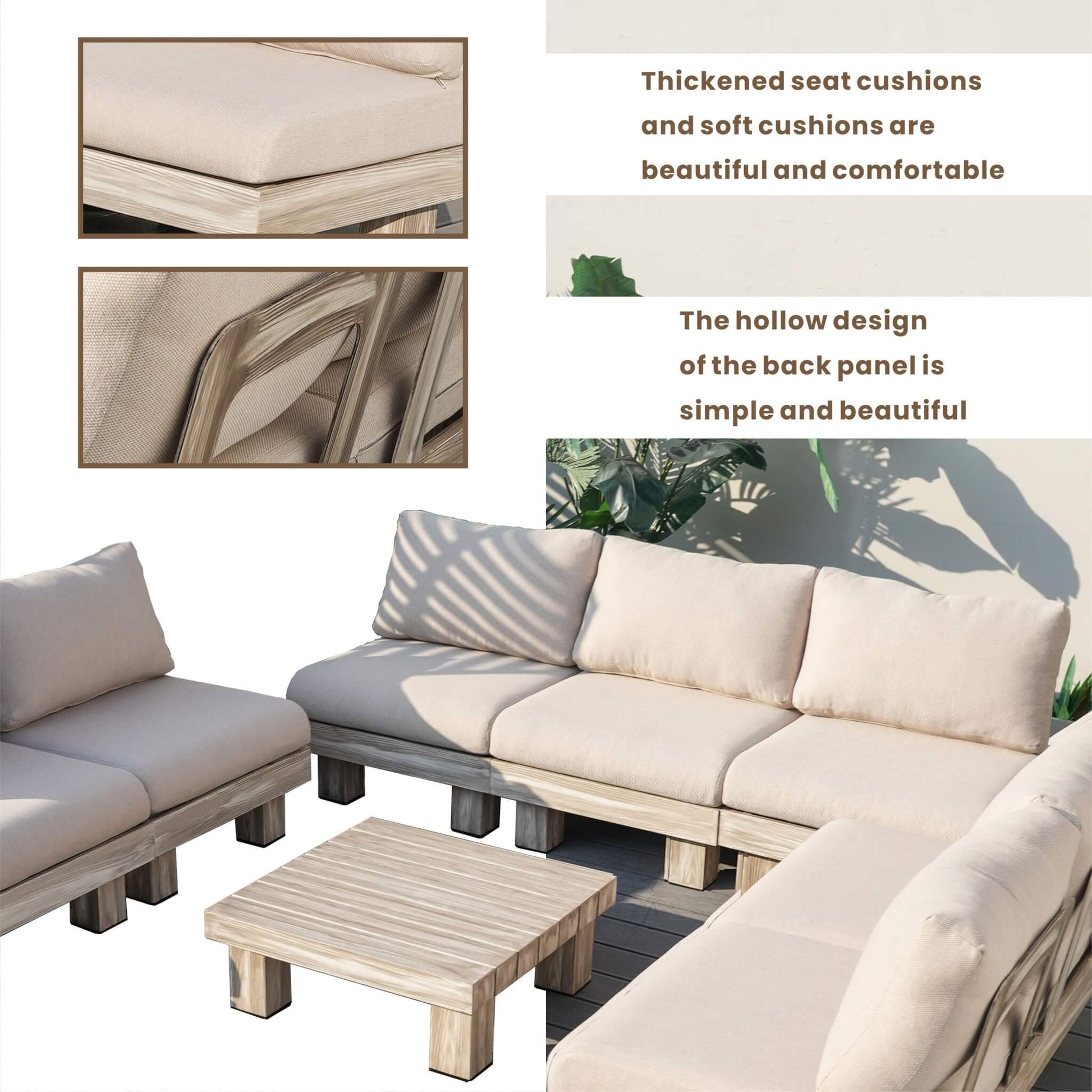 7-Seat Outdoor Patio Sofa Set (PAS-2510-7S-SET) - Abrihome