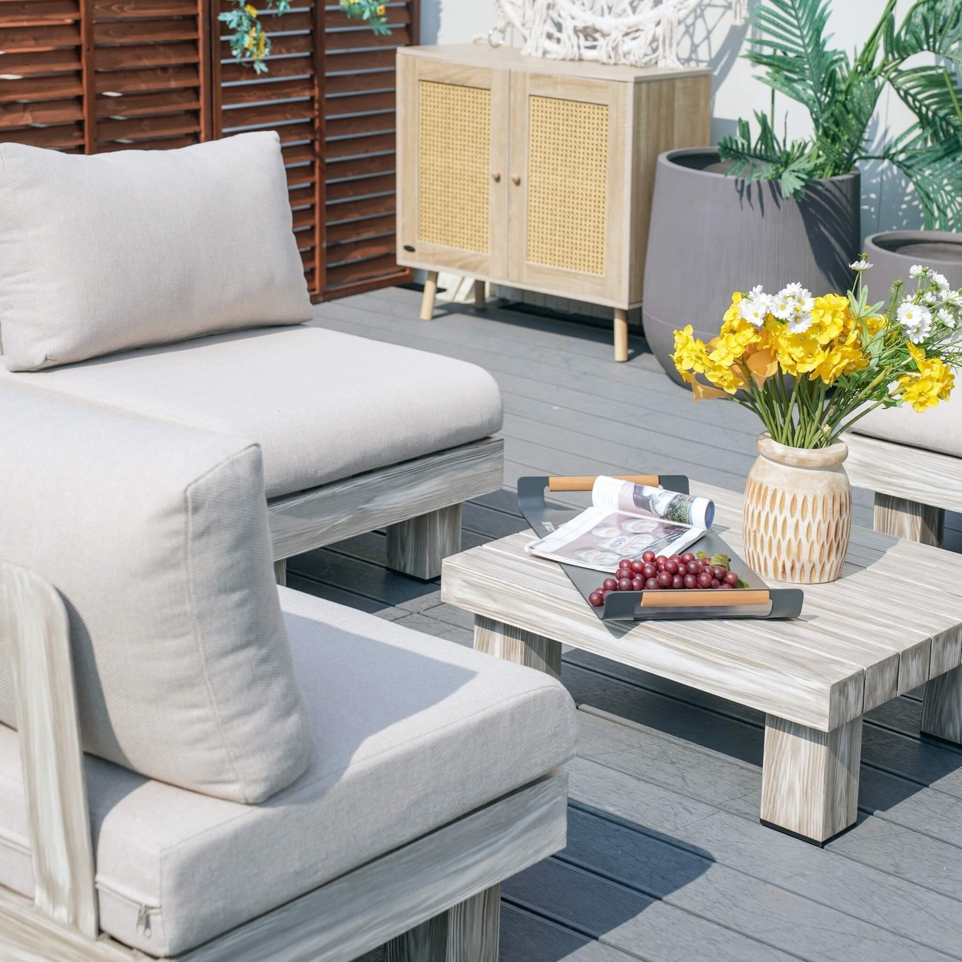 Armless 4-Seat Patio Sofa Set (PAS-2510-4S-Armless-SET) - Abrihome