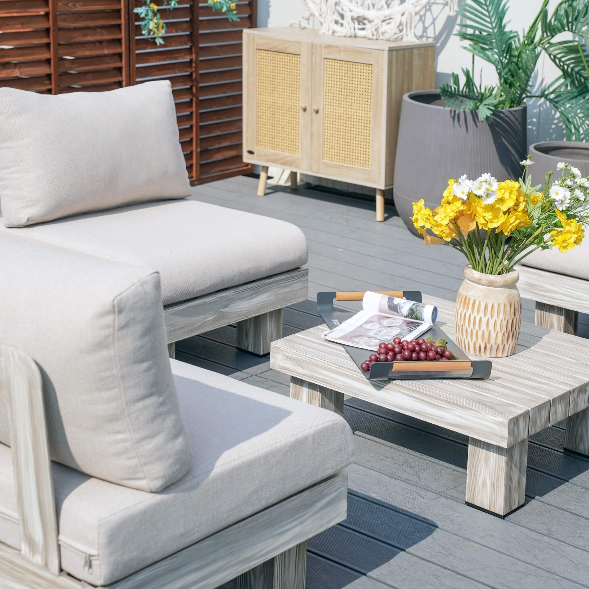 Armless 4-Seat Patio Sofa Set (PAS-2510-4S-Armless-SET) - Abrihome