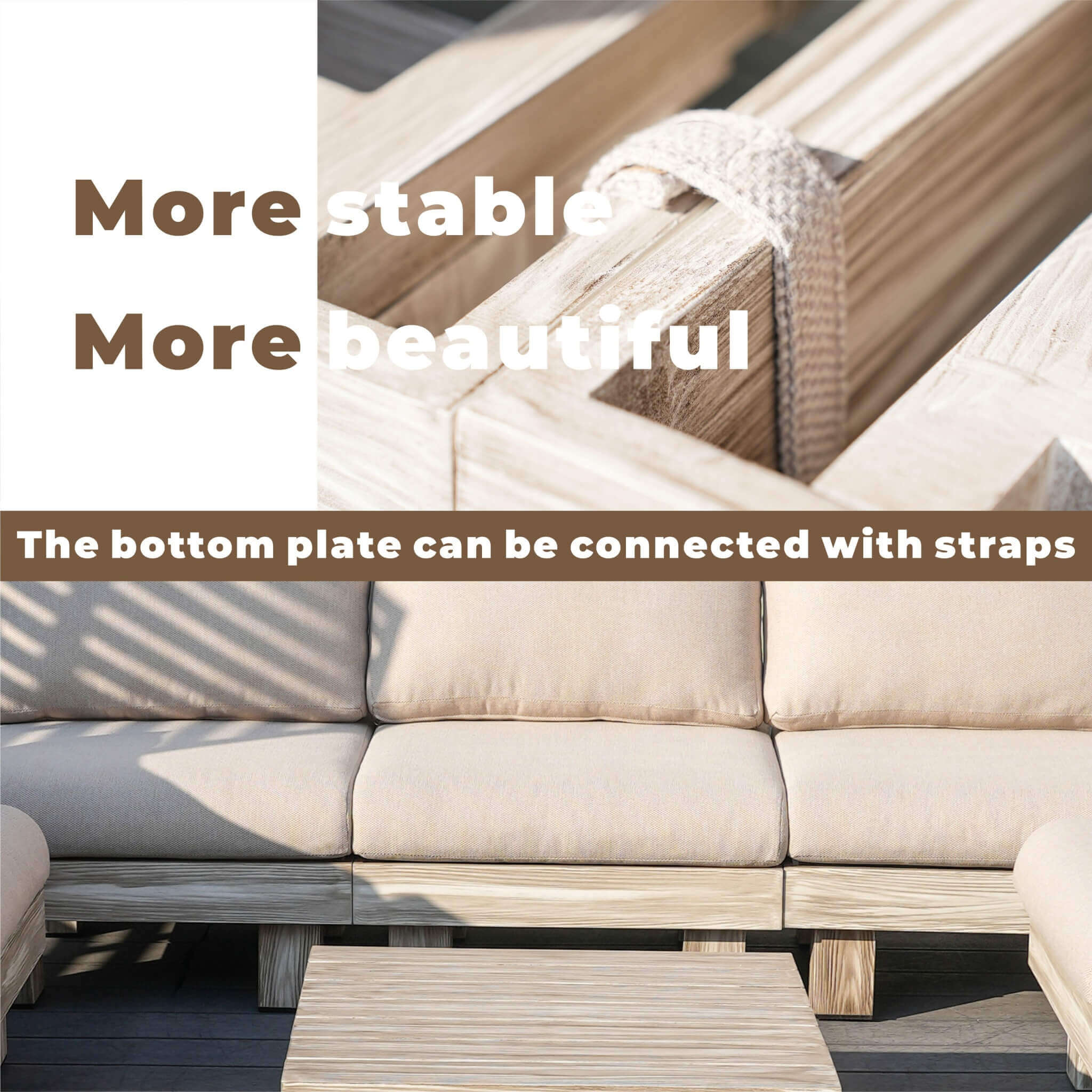 Armless 4-Seat Patio Sofa Set (PAS-2510-4S-Armless-SET) - Abrihome