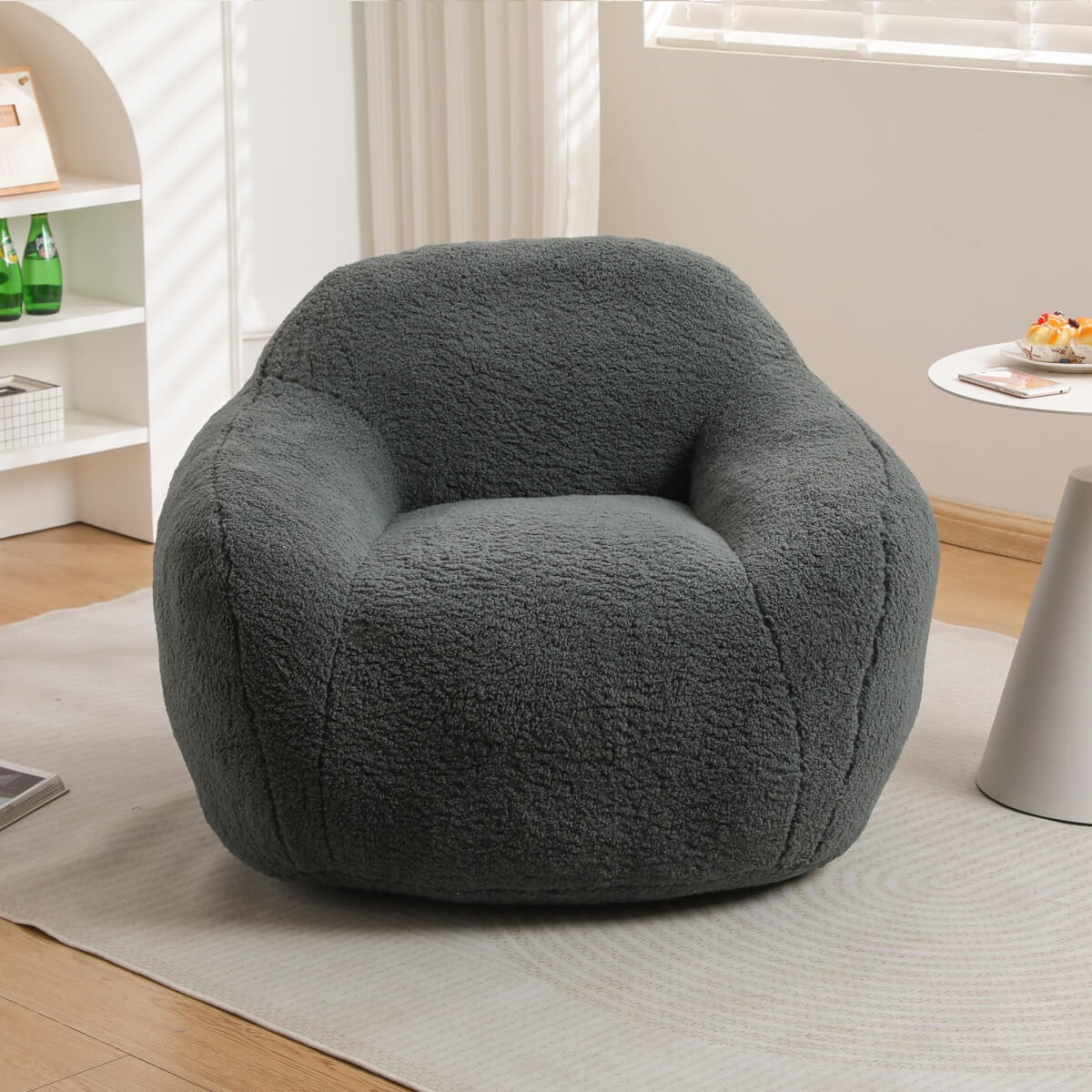 Bean Bag Chair for Adults, Memory Foam Bean Bag Sofa with Armrests