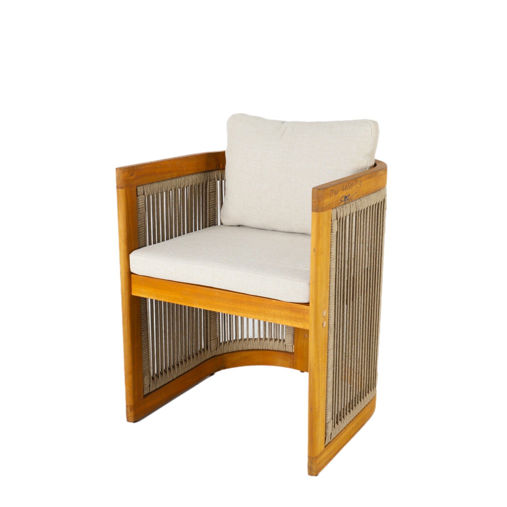 6-Seat Acacia Wood Outdoor Dining Set with Cushions(PAD-2517-TA+SC*6) - Abrihome