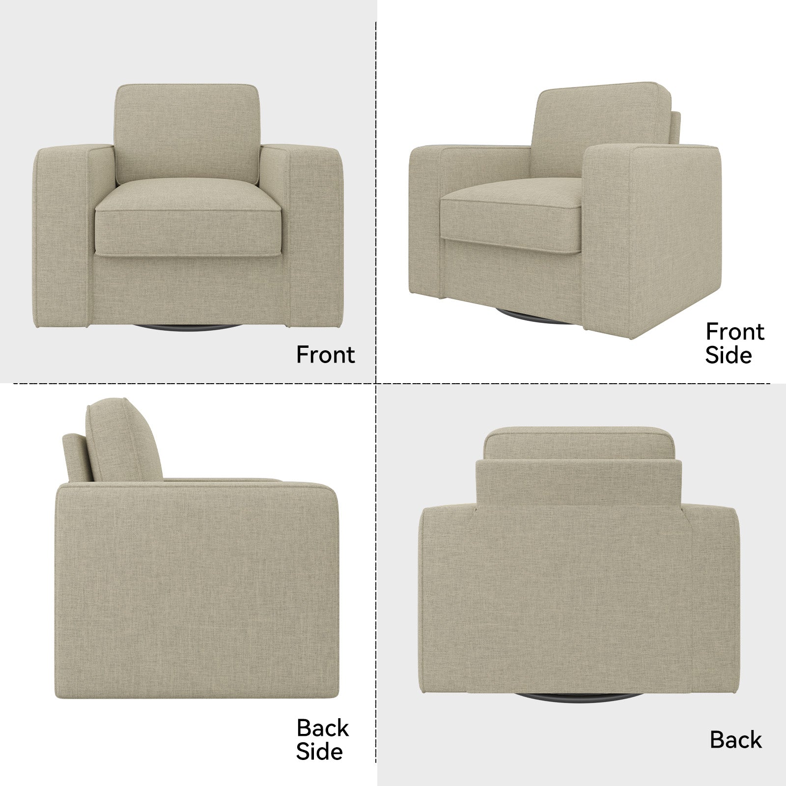 Premium Conference Sofa Chair – Supports 300 lbs, Easy to Clean, High-Elastic Cushion with Removable Pad, 360° Swivel, Business and Formal Design