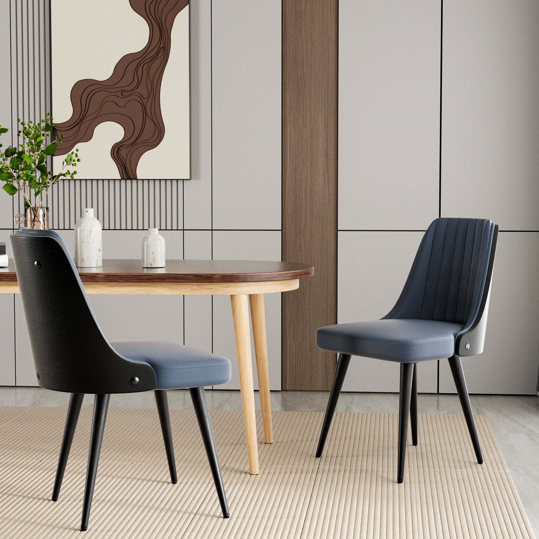 Stylish Dining Chair – Available in Black, Gray, and Brown, Waterproof, Durable, and Comfortable Design