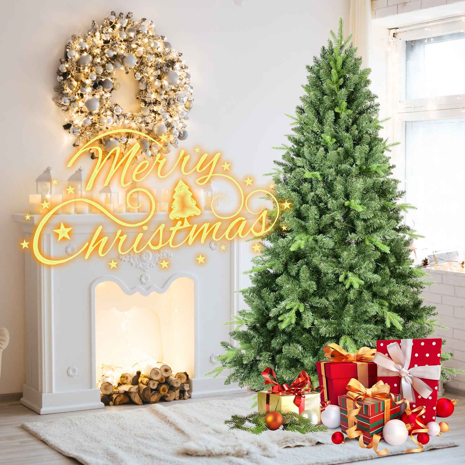 4FT Classic Christmas Tree with 636 PE+PVC Tips – Realistic Hinged Branches, Easy Assembly, Stable Metal Stand, Full Natural Look for Holiday Decorating
