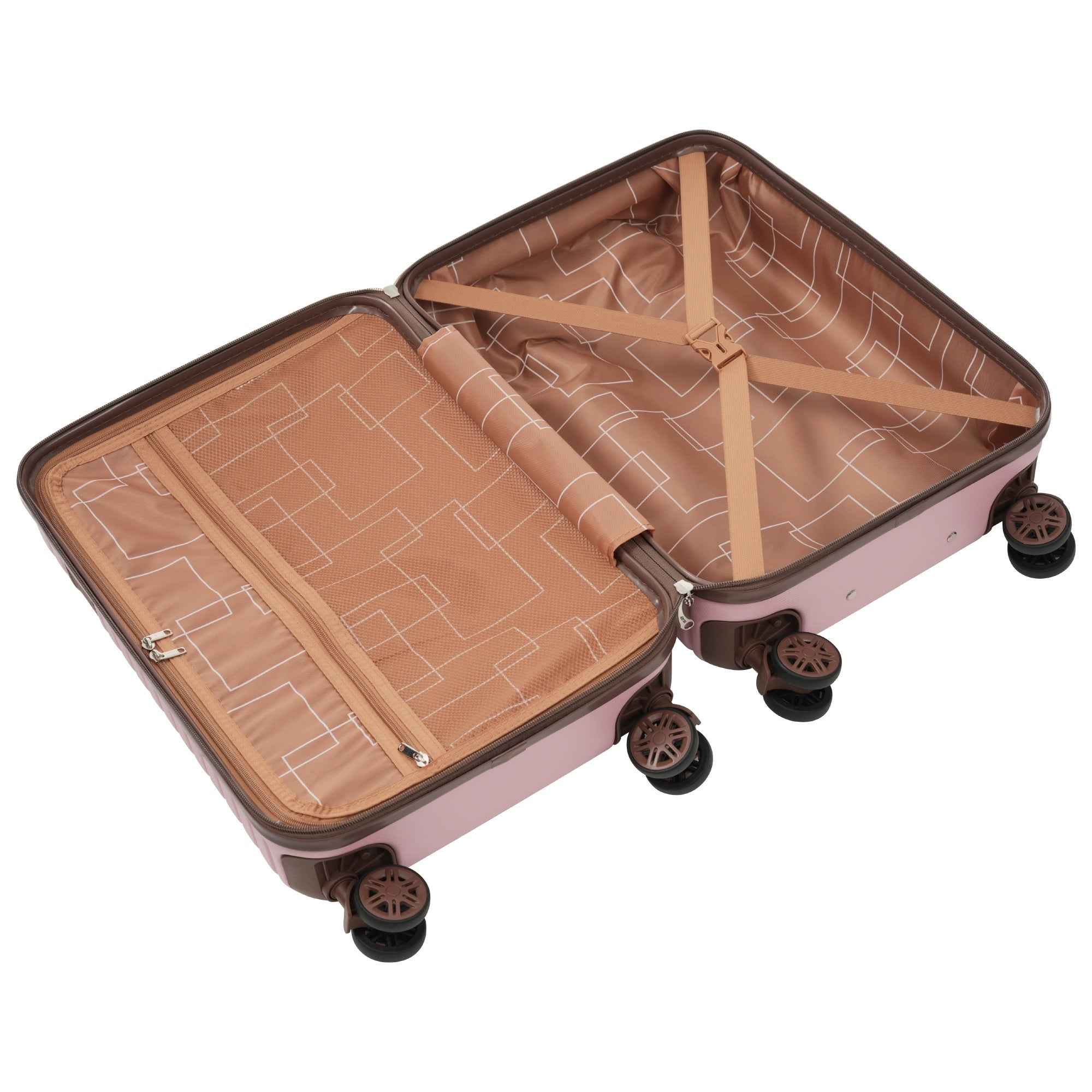 Luggage Sets 3 Piece Carry on Luggage 22x14x9 Airline Approved, Lightweight Hardshell ABS Suitcases with Wheels, 20 inch, Pink