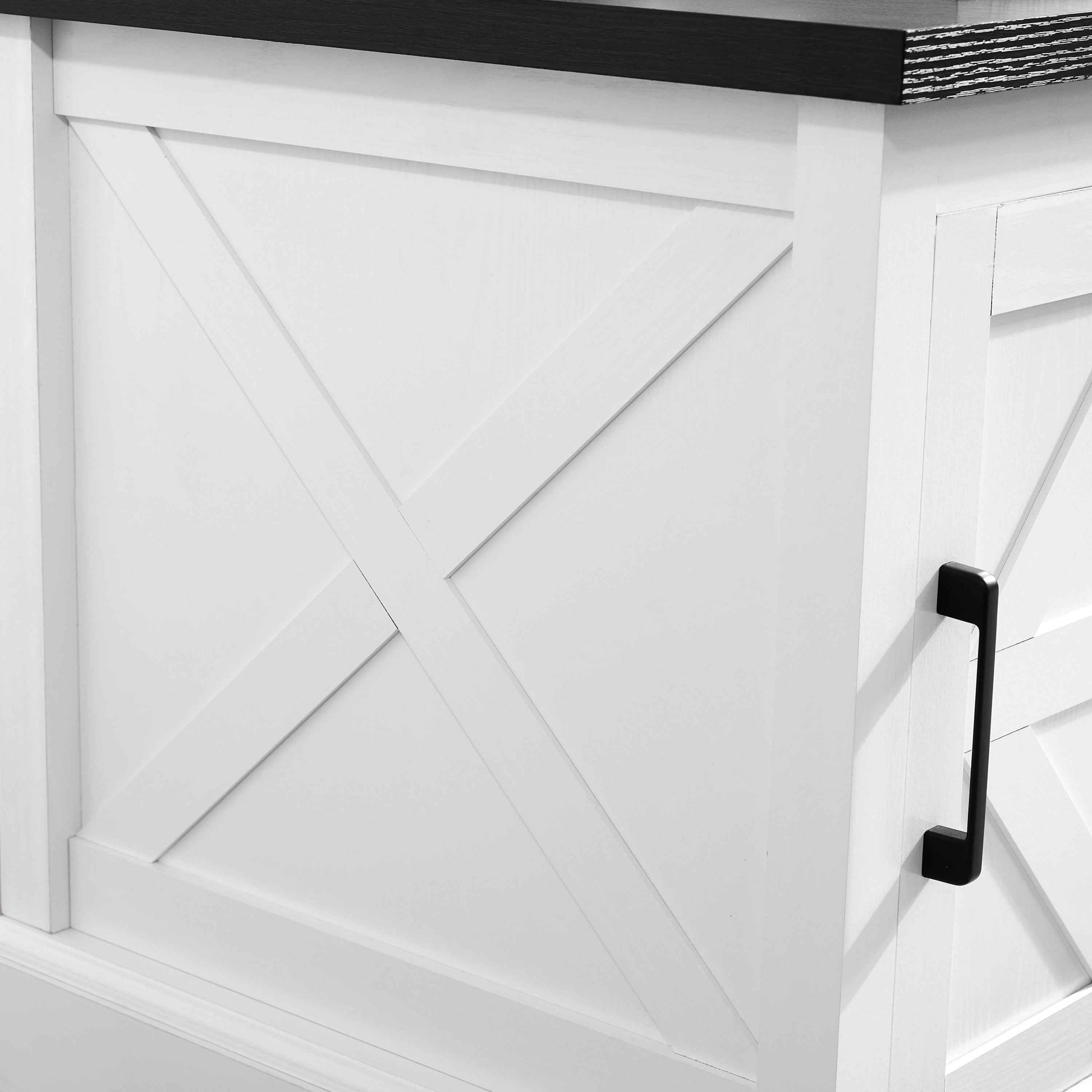 Farmhouse end table Nightstand Rectangular Farmhouse End Table with Barn Door and Adjustable Storage Shelf, Rustic Sofa Side Table for Living Room, Bedroom, White