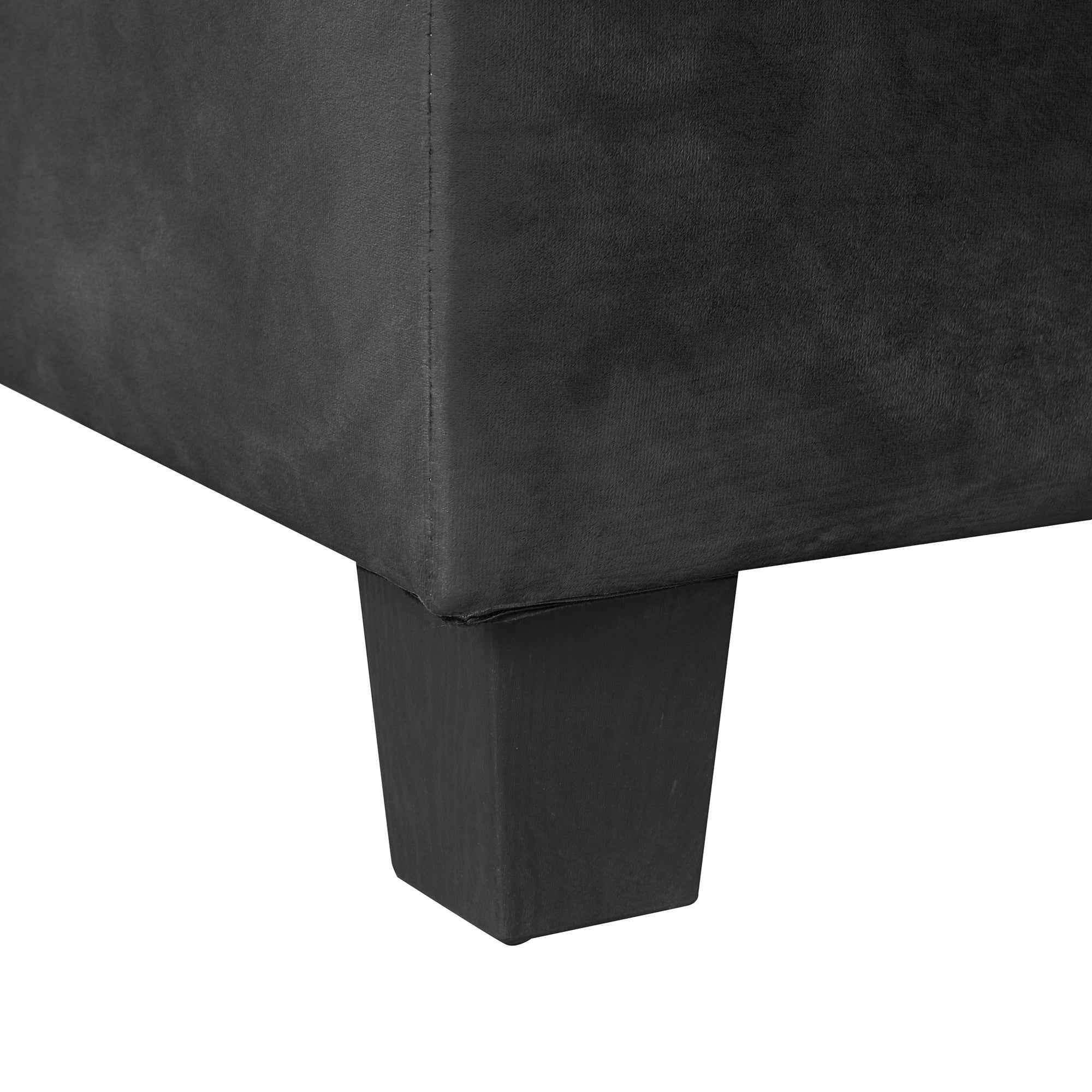 Modern Sectional Sofa with Storage Ottoman, L-Shape Couch with 2 Pillows and Cup Holders, Black Velvet, 105'