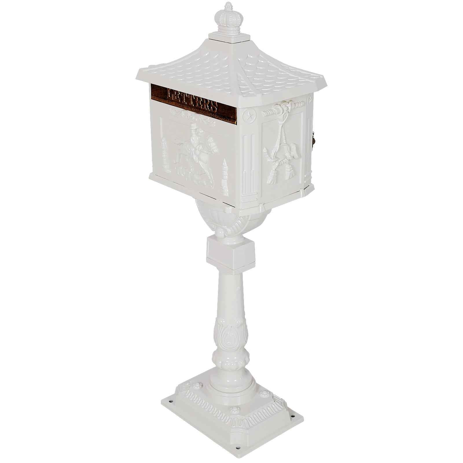 Cast Aluminum Mail Box,Postal Box , Mailbox Color White