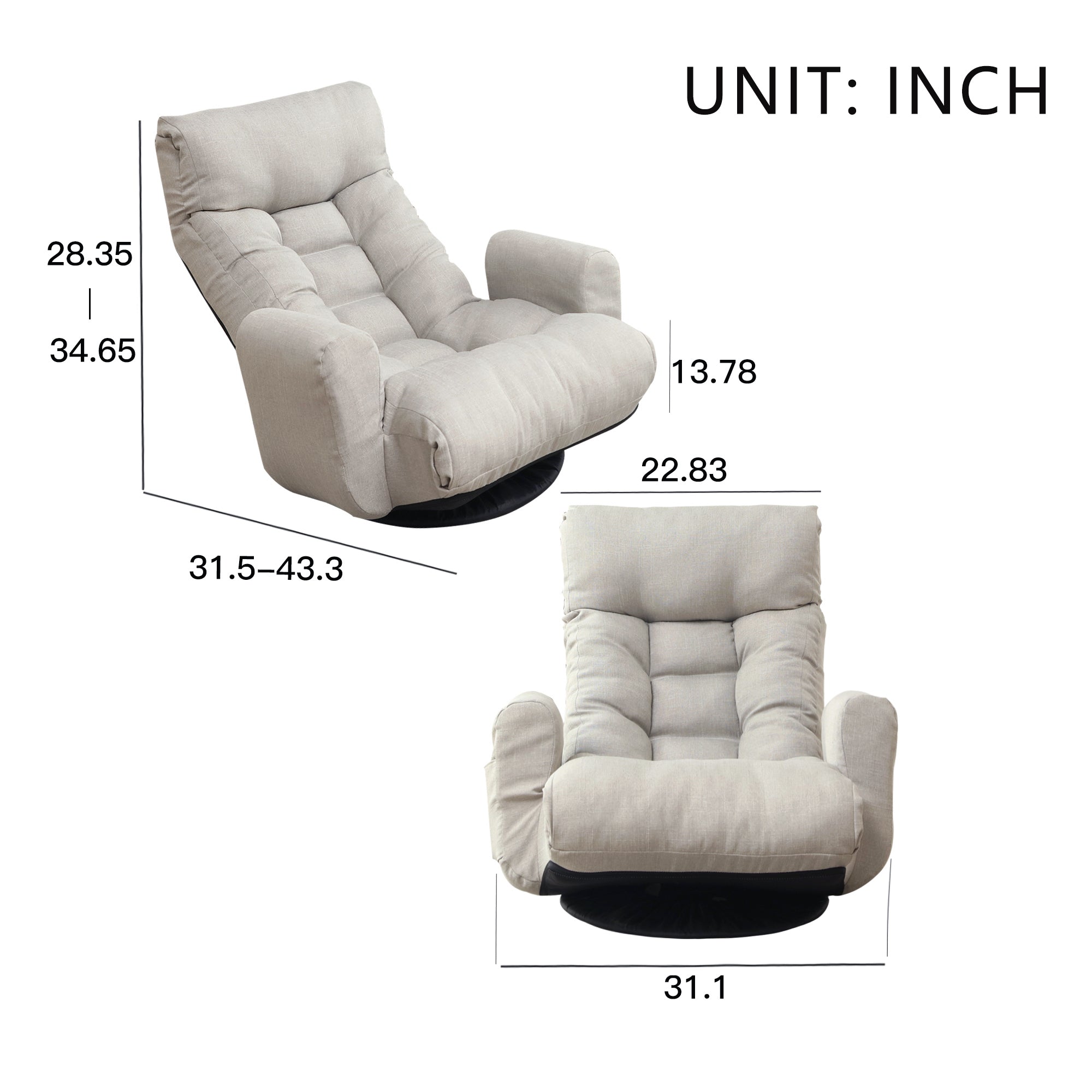 Adjustable head and waist, game chair, lounge chair in the living room, 360 degree rotatable sofa chair,Rotatable seat Leisure Chair deck chair,Leisure sofa and lounge chair combination - Abrihome
