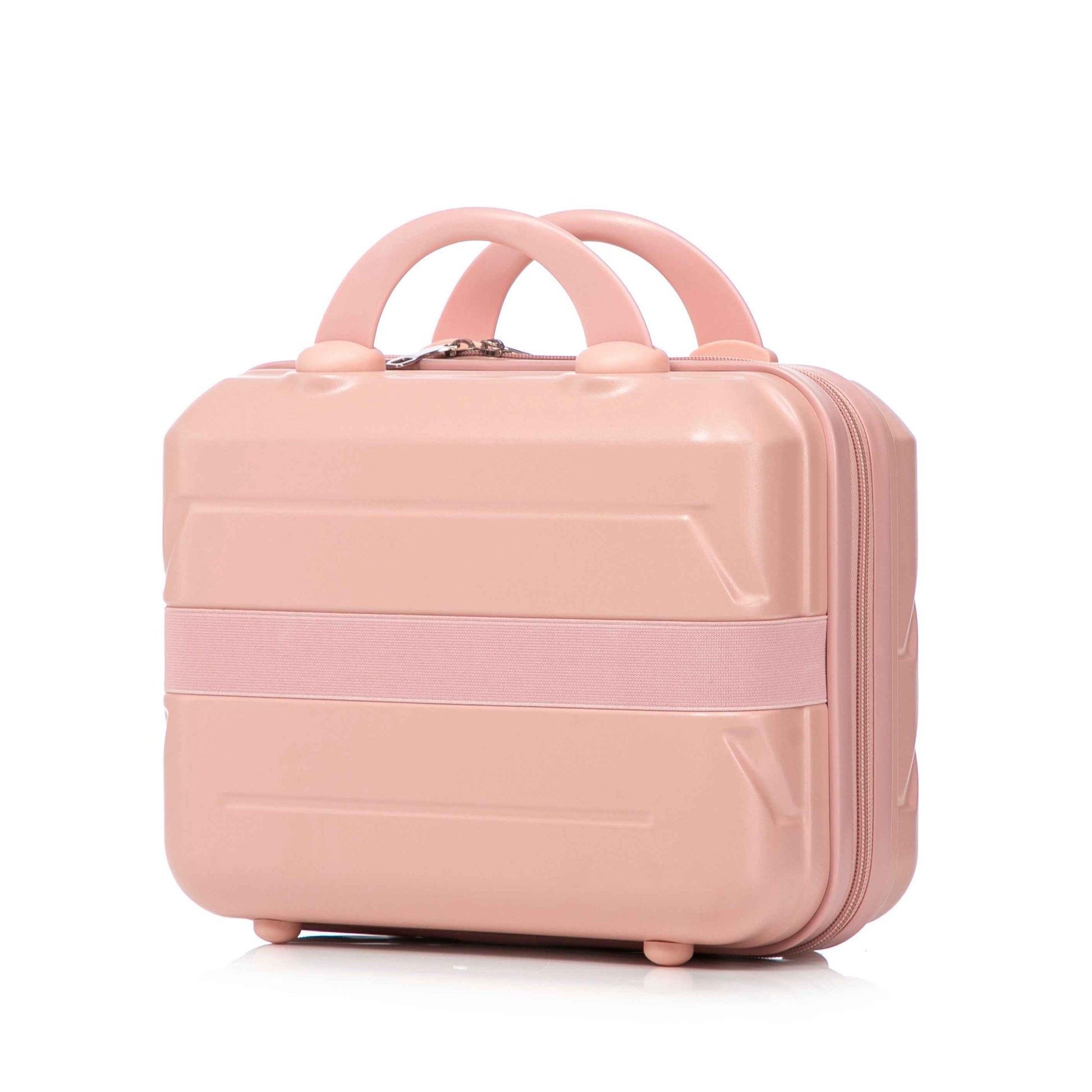14'/20' 2 pcs/set in ABS Spinner Wheel Luggage, with Combination Lock,14' Cosmetic Case (Pink)