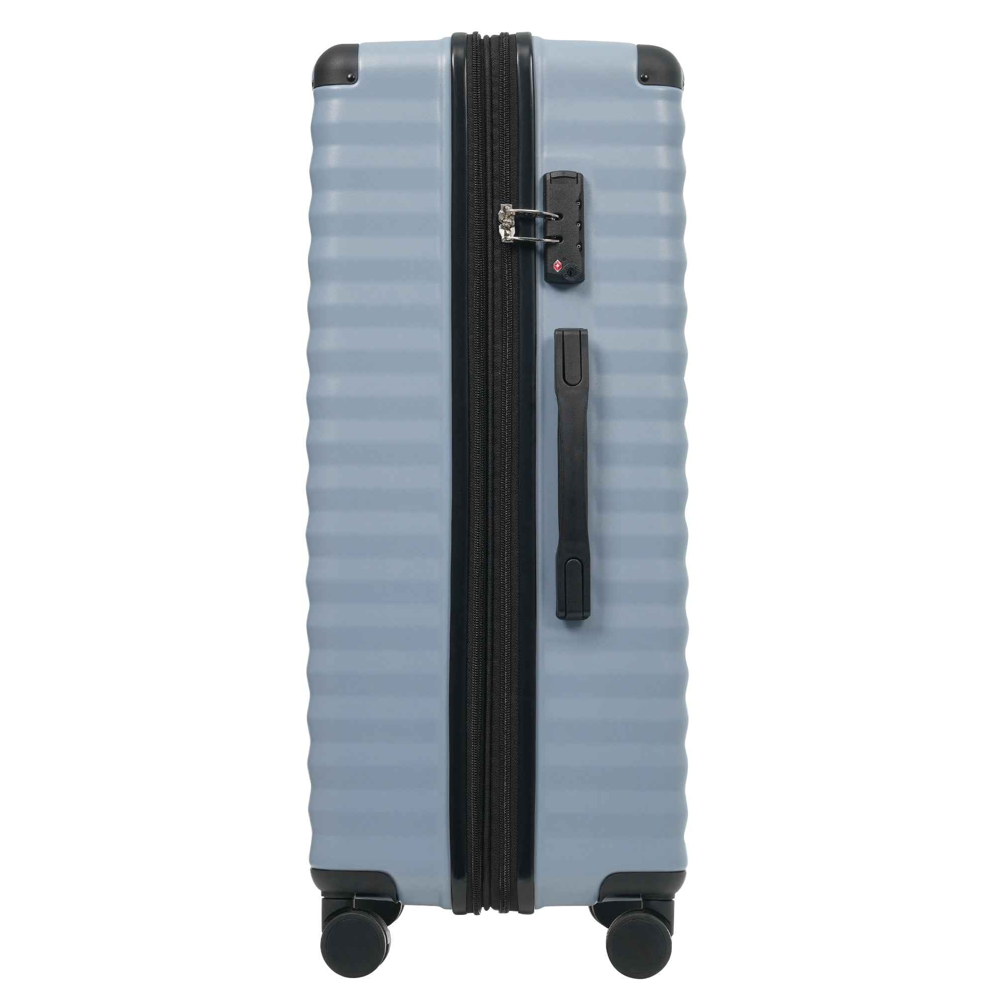 Luggage Sets 5 Piece with Front Opening , Hardside Expandable Carry on Suitcase with Spinner Wheels TSA Lock USB Port  Cup Holder Duffel Bag and Toiletry Bag