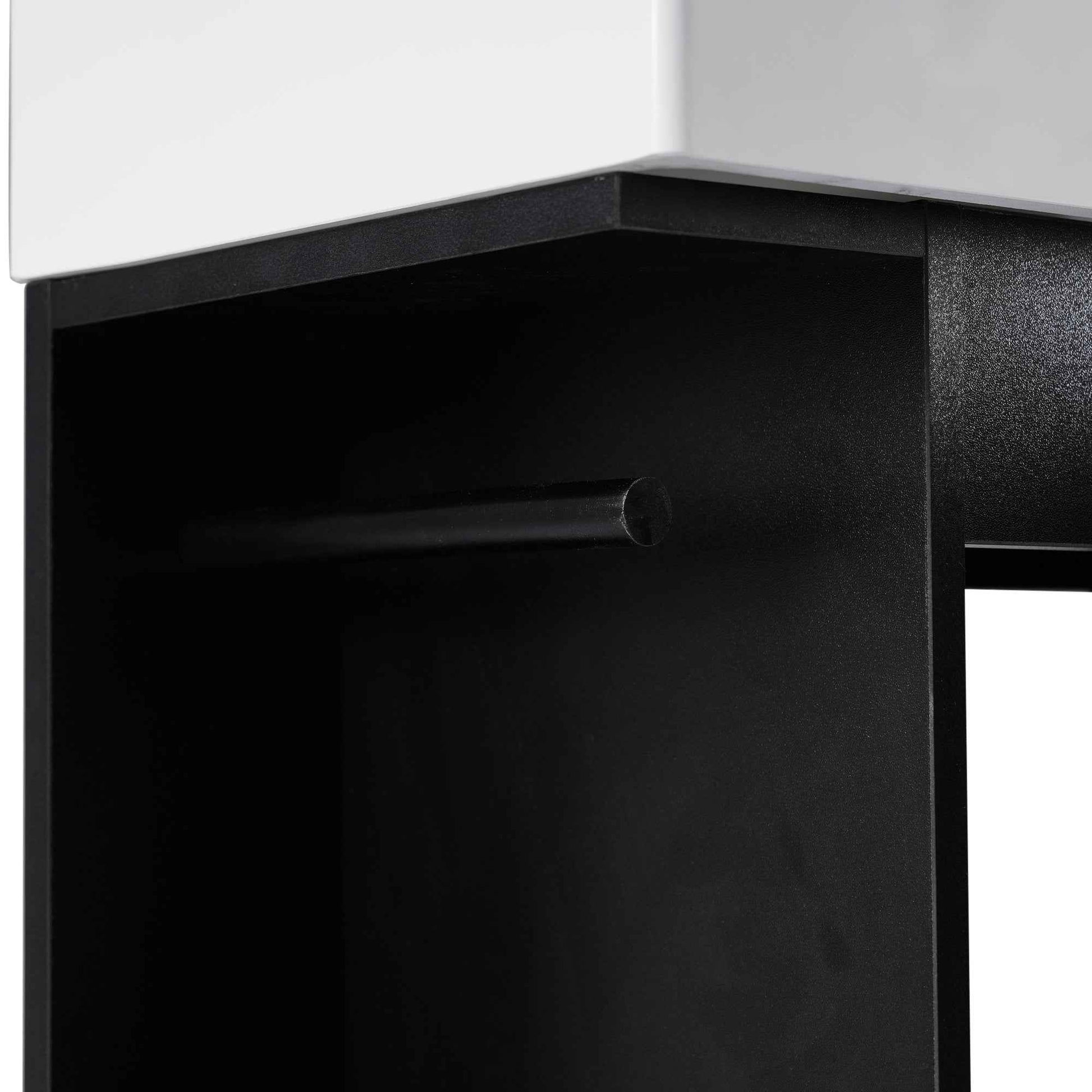 18.6' Bathroom Vanity with Sink, Bathroom Vanity Cabinet with Two-tier Shelf, Left or Right Orientation, Black (WF308491 New Color)