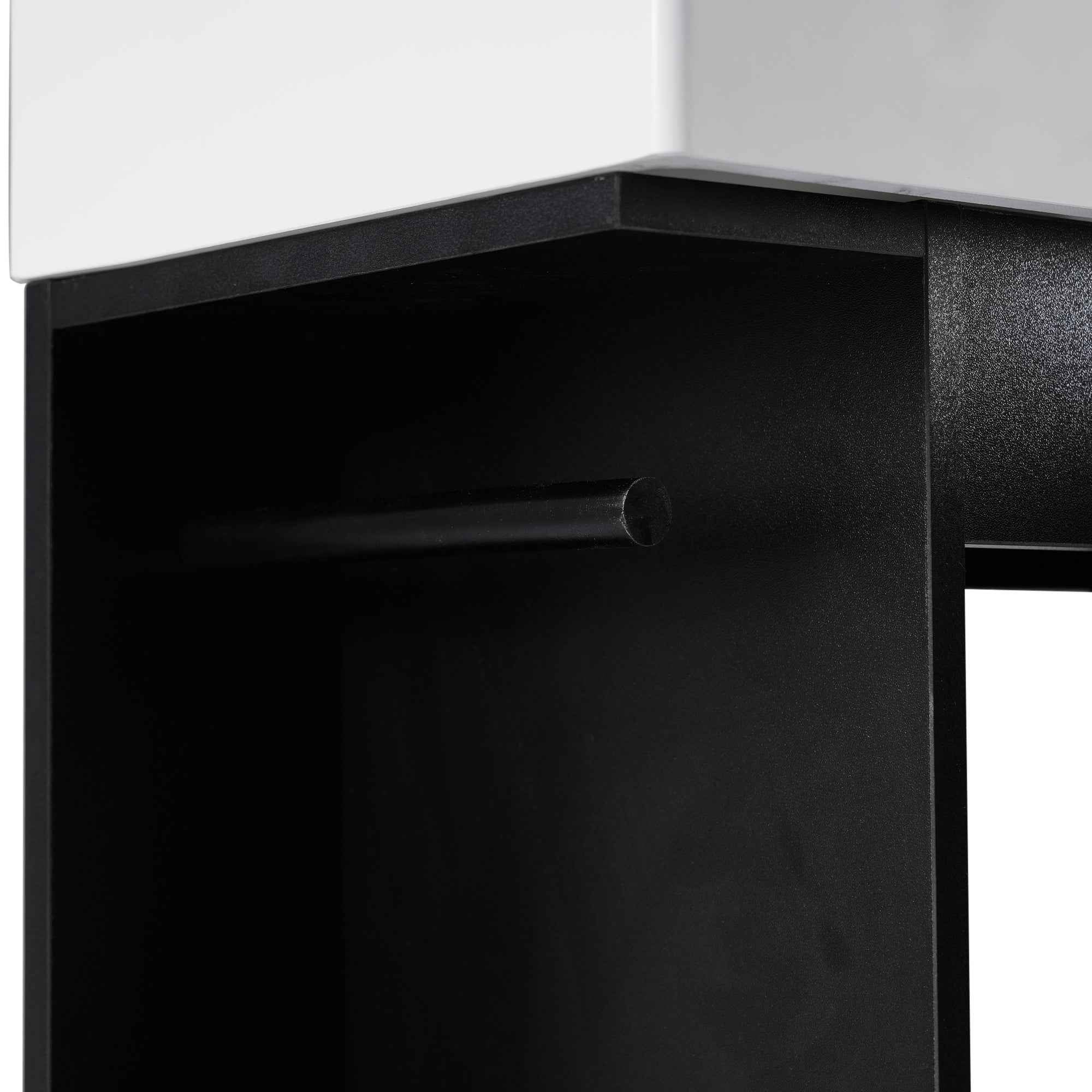 18.6' Bathroom Vanity with Sink, Bathroom Vanity Cabinet with Two-tier Shelf, Left or Right Orientation, Black (WF308491 New Color)