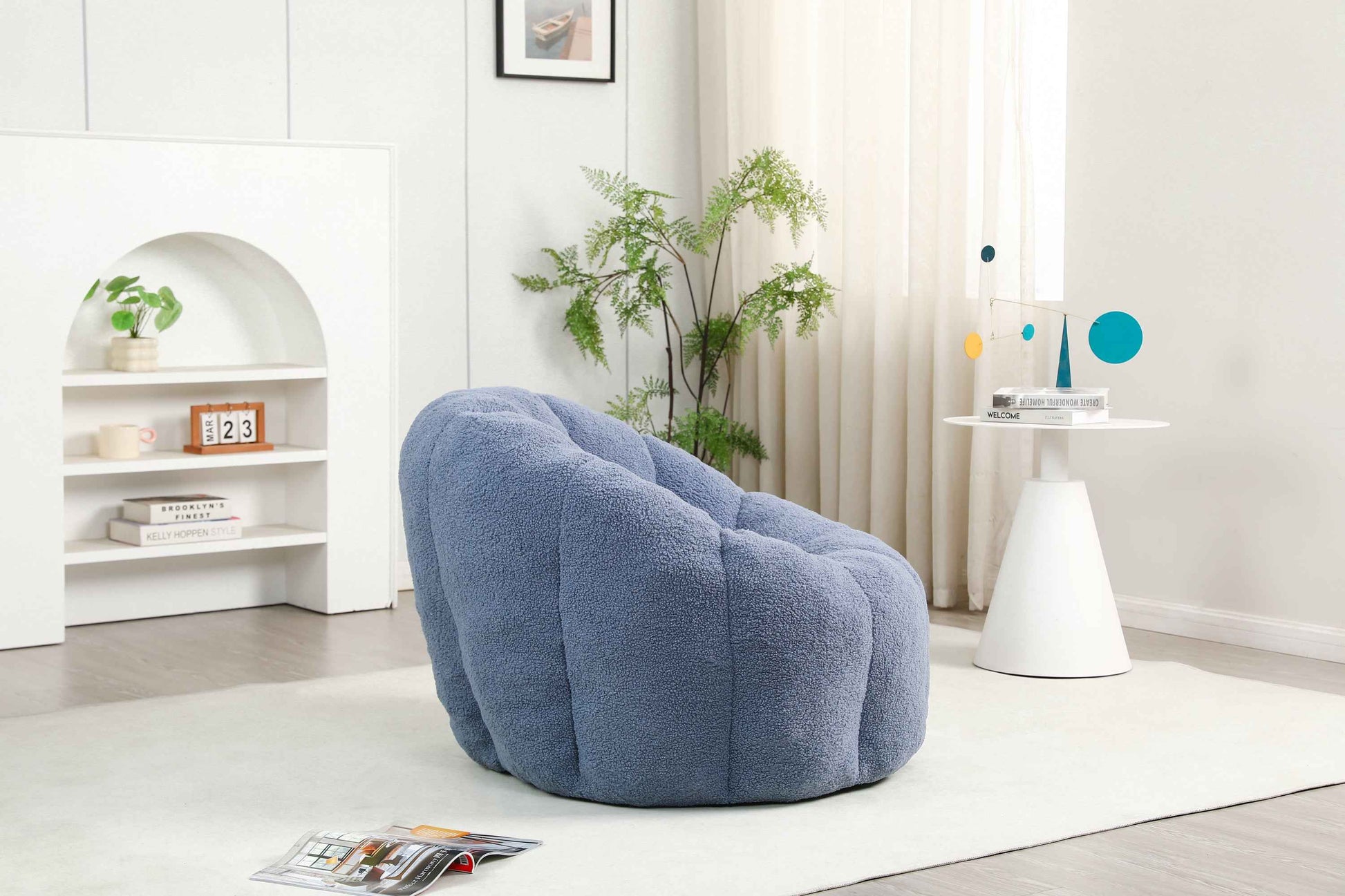 Bean Bag Chair, Bean Bag Sofa Chair with Armrests Stuffed High-Density Foam, Lazy Sofa Comfy Chairs BeanBag Chair for Adults in Living Room,Bedroom Reading