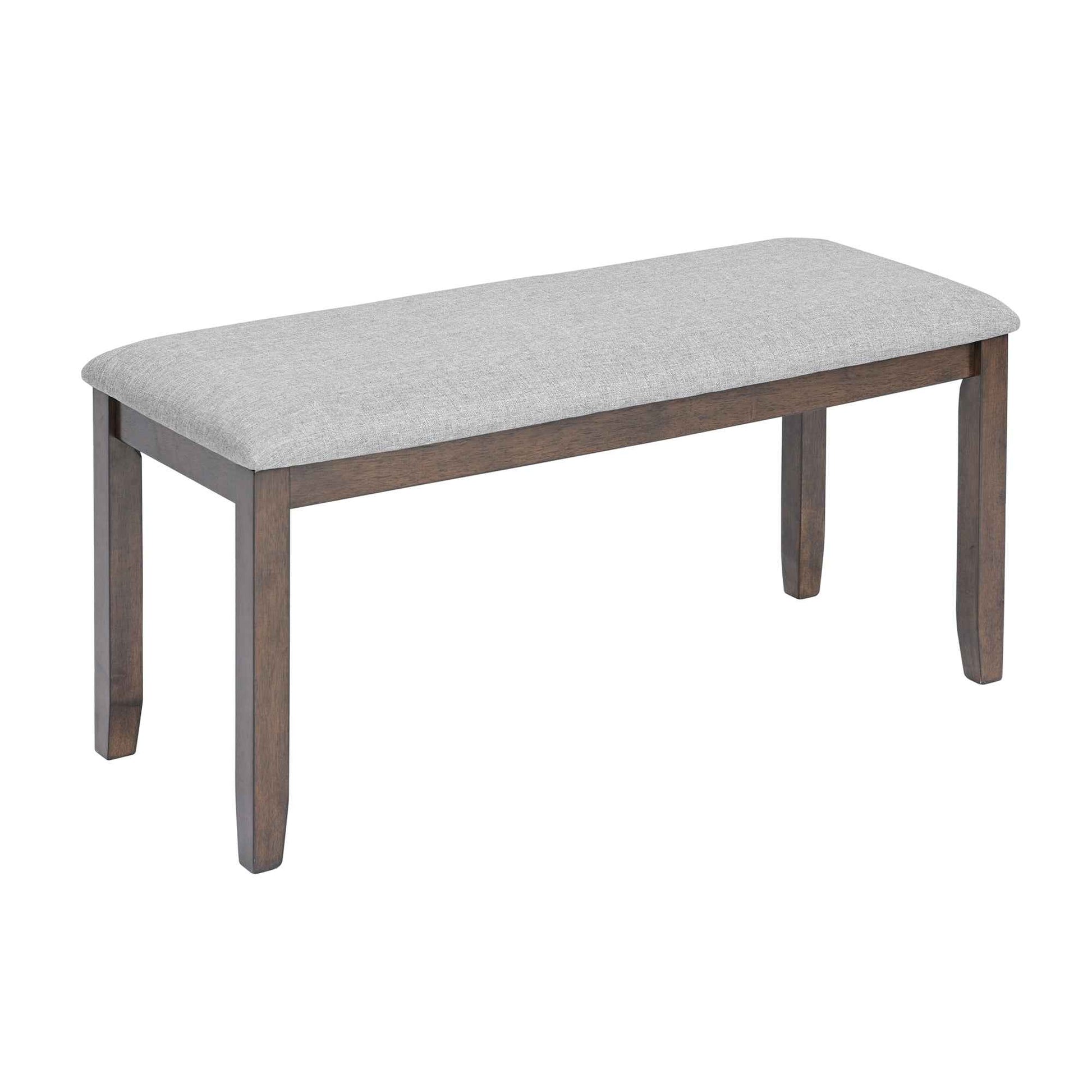 6PCs Kitchen Dining Set, Rectangular Wooden Dining Table with 4 Upholstered Chairs and a Bench, Dining Table Set for 6 People, Living Room, Home Bar and Kitchen, Walnut