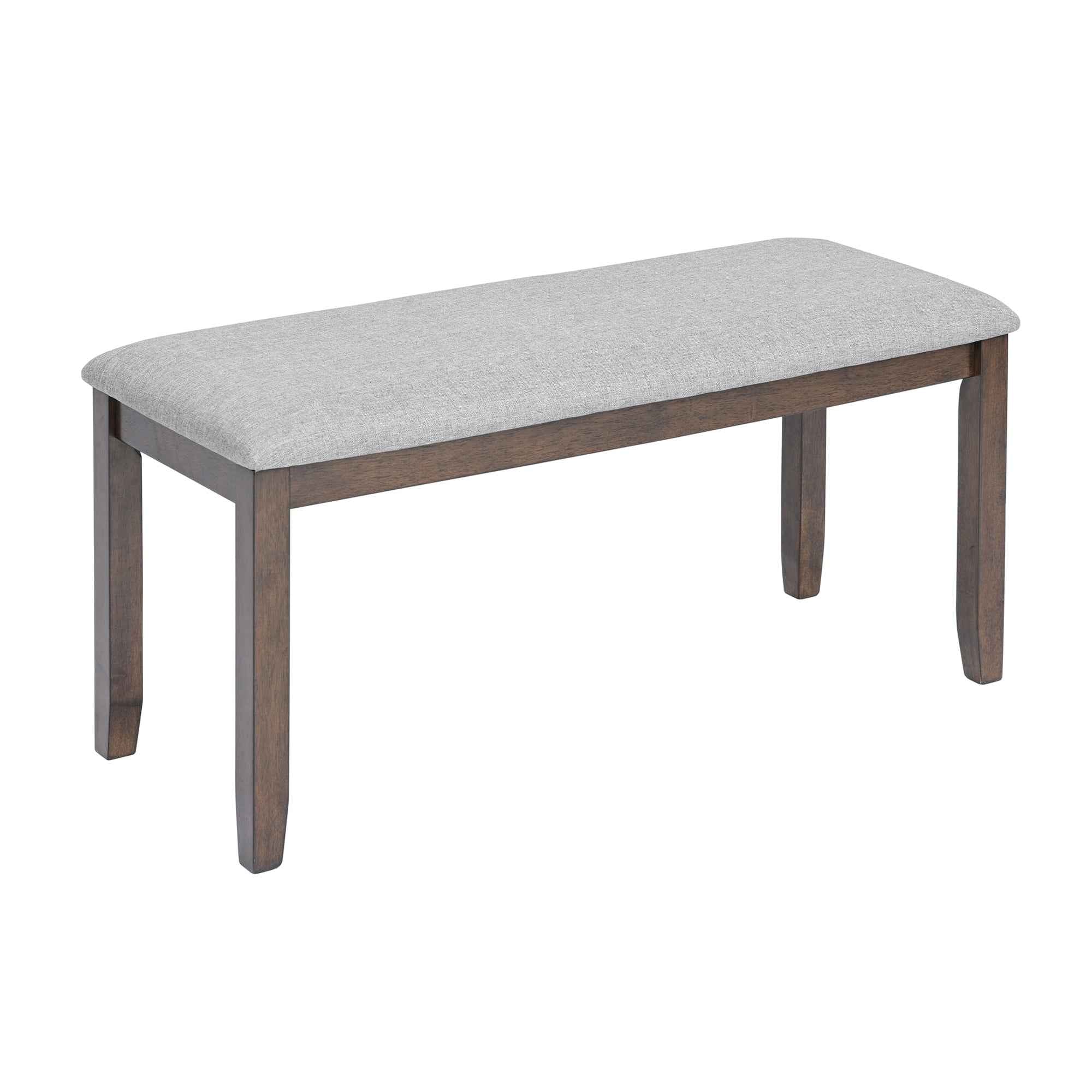 6PCs Kitchen Dining Set, Rectangular Wooden Dining Table with 4 Upholstered Chairs and a Bench, Dining Table Set for 6 People, Living Room, Home Bar and Kitchen, Walnut