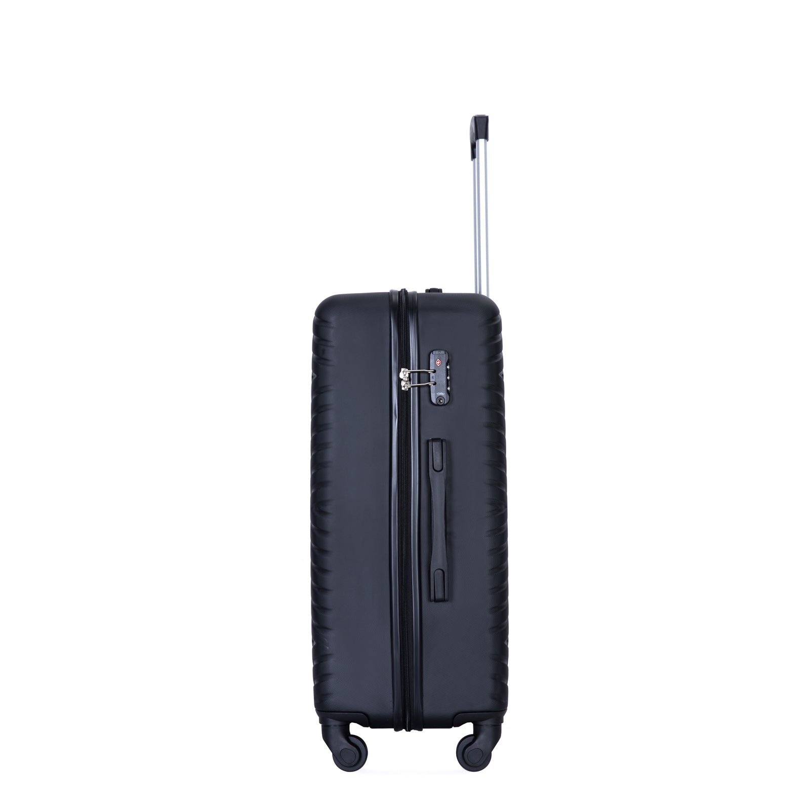 luggage 4-piece ABS lightweight suitcase with rotating wheels, 24 inch and 28 inch with TSA lock, (16/20/24/28) BLACK