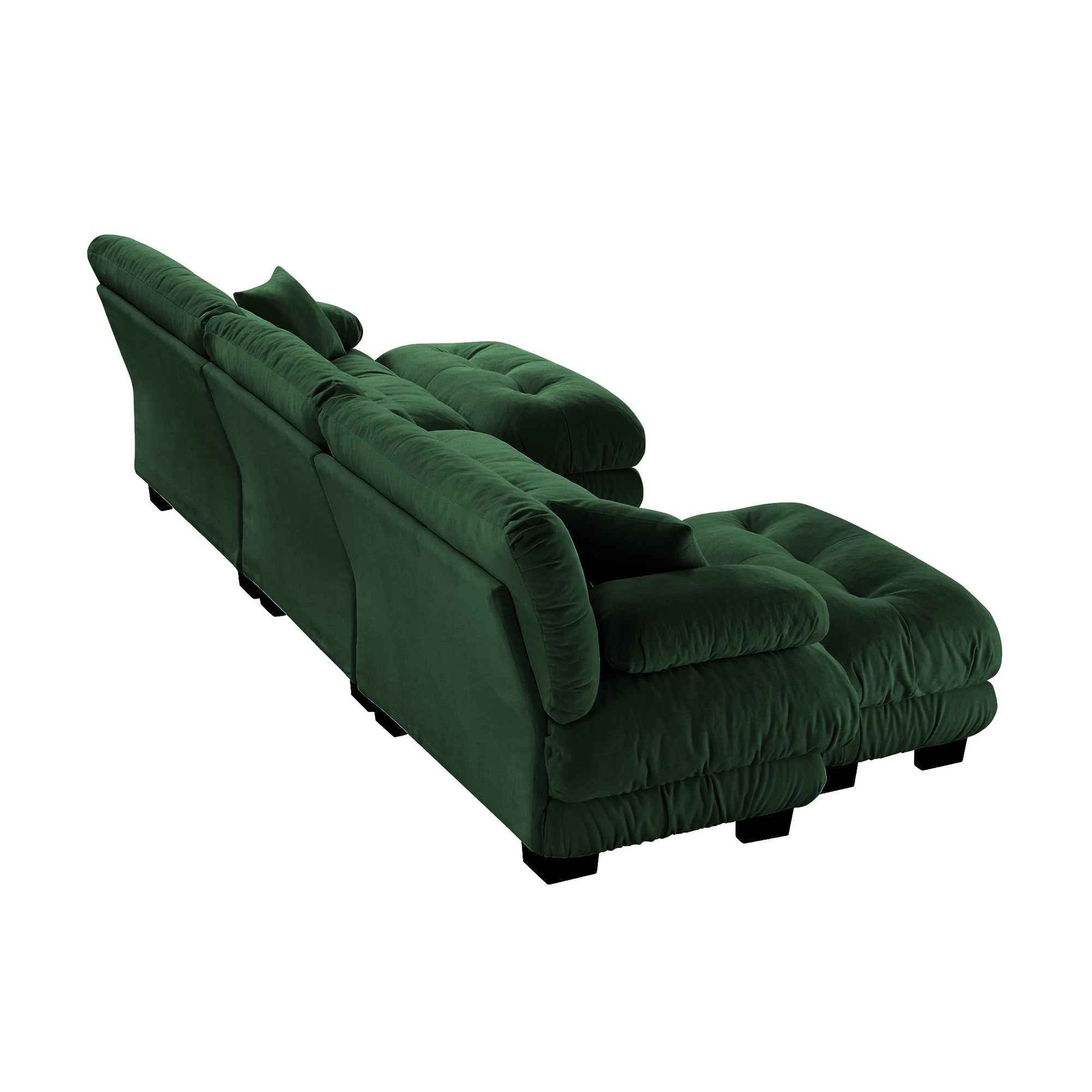 Luxury Modular Sectional Sofa Couch - Oversized U Shaped Cloud Couch for Living Room,Deep Seat Sofa Couch with 2 Ottomans ,Chenille Green