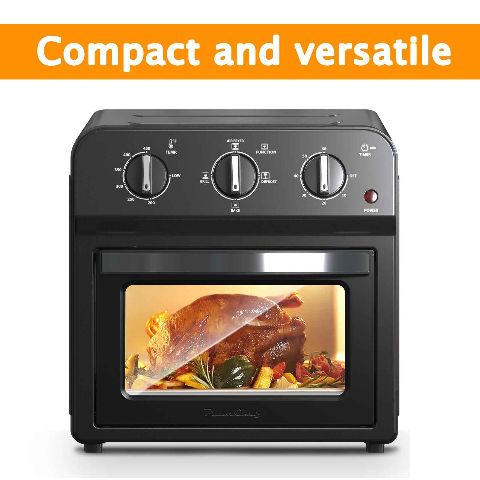 Family Size Air Fryer Toaster Oven Combo,13QT,360° Hot Air Circulation for Healthy Oil-Free Cooking, Multifunctional Convection Contertop Oven, Adjustable Time & Temp Control