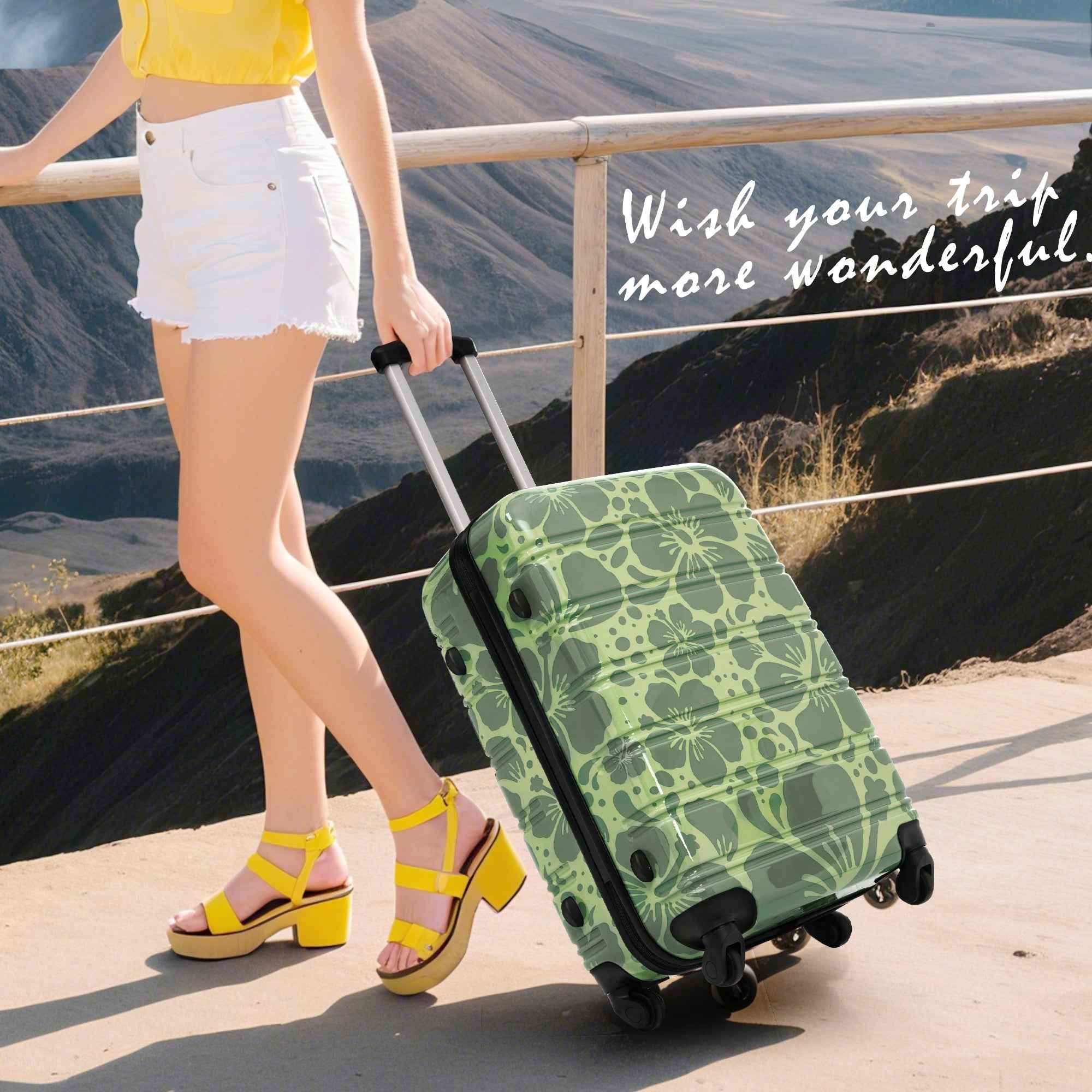 Hardshell Luggage Sets 3 pcs Spinner Suitcase with TSA Lock Lightweight-20'+24'+28' Luggages